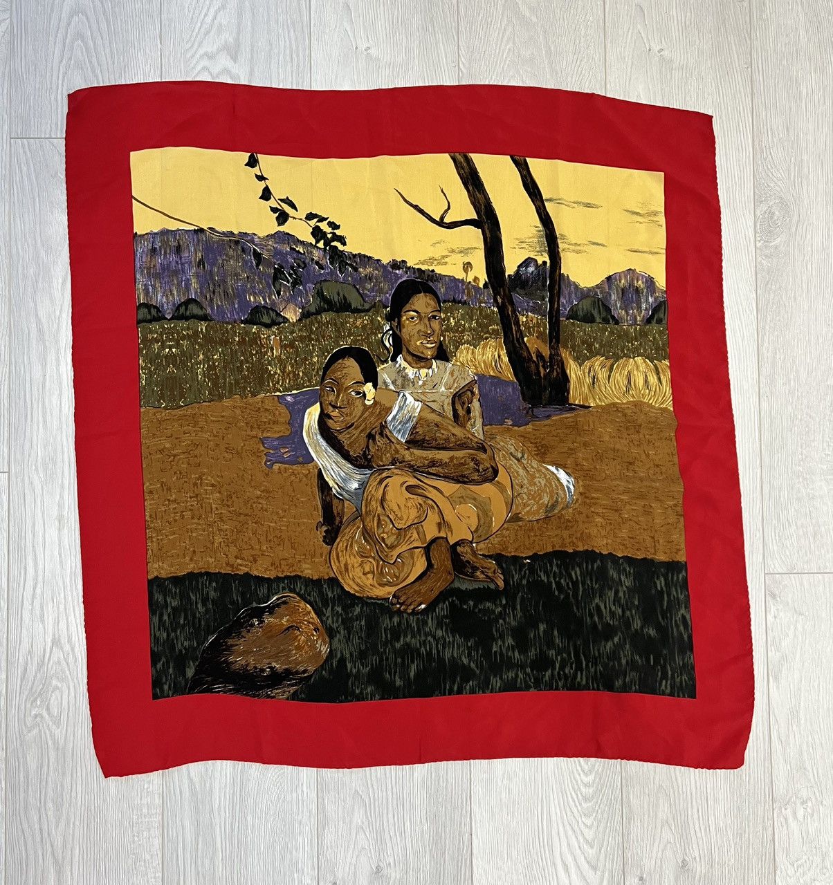 Vintage Vtg Paul Gaugin Nafea When Will You Marry Silk scarf Art Size ONE SIZE - 1 Thumbnail