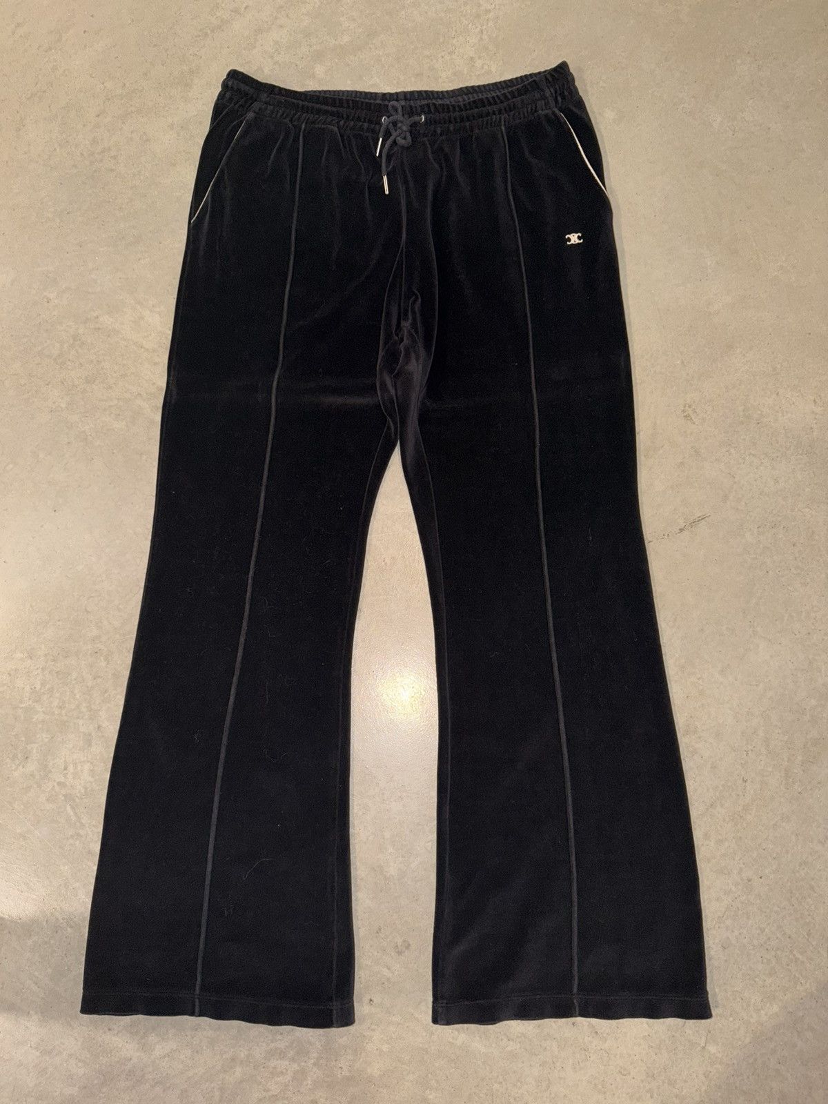 Celine Celine Velour Triomphe logo jersey track pants Size US 36 / EU 52 - 1 Thumbnail