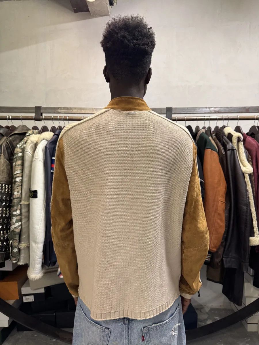 Versace Versace Hybrown Camel Leather & Cotton Zip-up Biker Jacket Size US M / EU 48-50 / 2 - 3 Thumbnail
