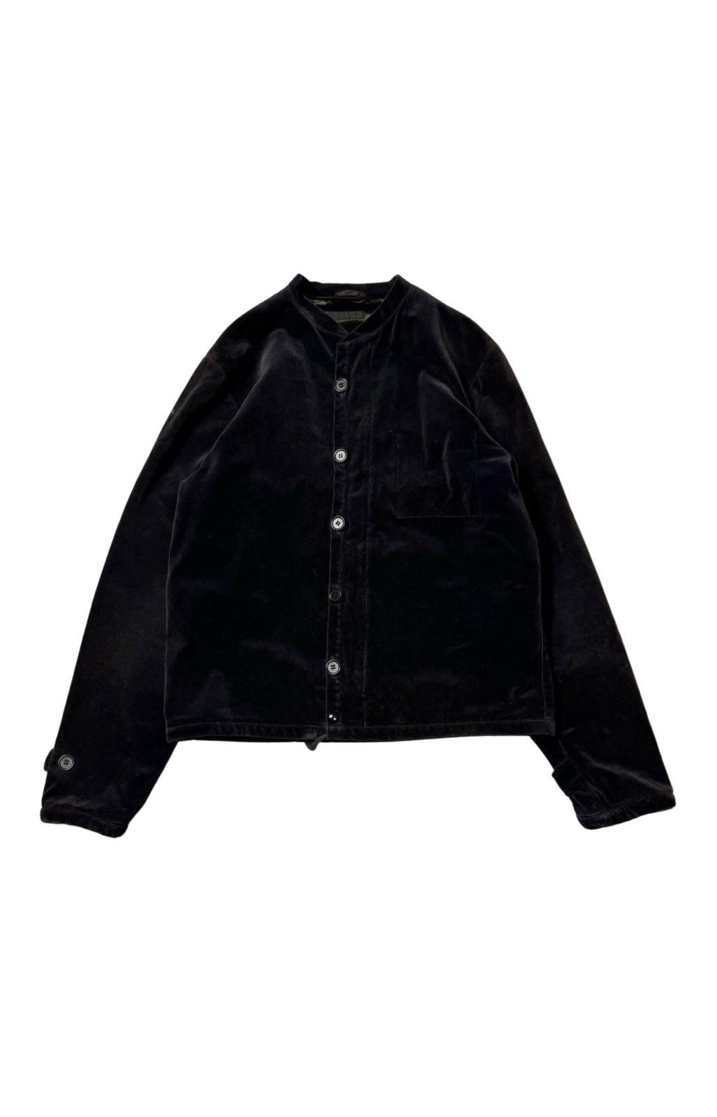 image of Helmut Lang A/w 1990S Velour A2 Deck Jacket in Black, Men's (Size Small)