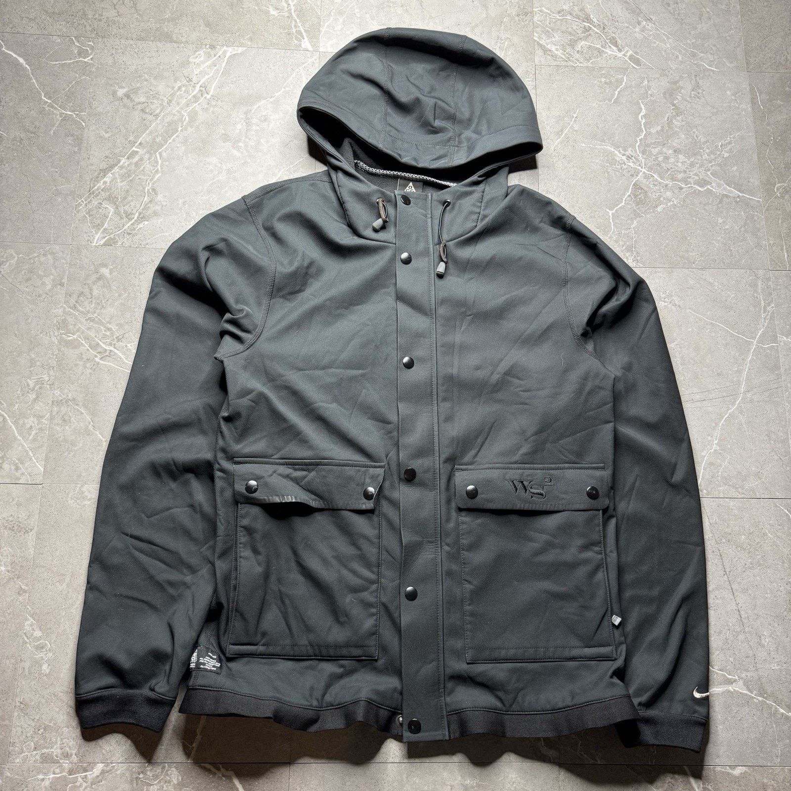 Nike ACG Vintage Nike ACG Softshell Utility Black Hooded Jacket Small Size US S / EU 44-46 / 1 - 2 Thumbnail