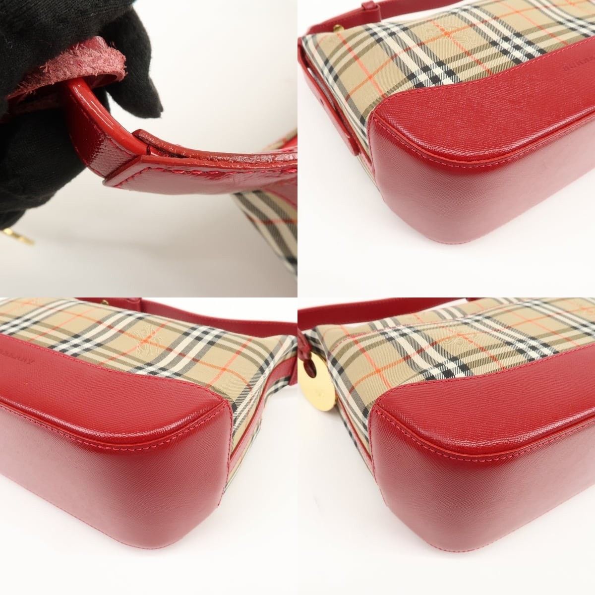 Burberry Burberry Nova Check Canvas & Leather Shoulder Bag Beige Size ONE SIZE - 4 Thumbnail