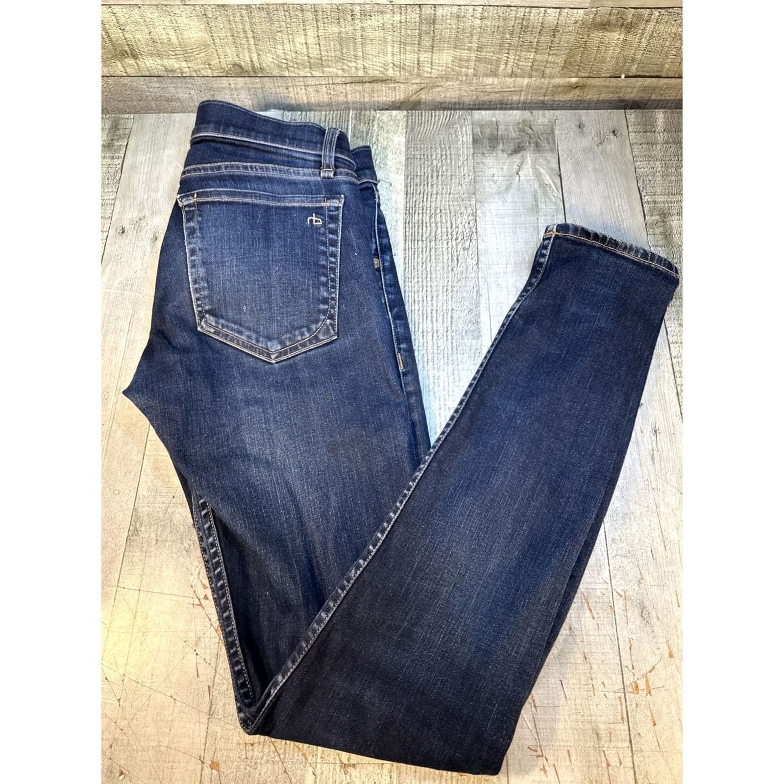 Rag & Bone rag & bone Jeans Mens 28x34 Blue Denim Skinny Leg Button Fly Pants Size US 28 / EU 44 - 2 Thumbnail