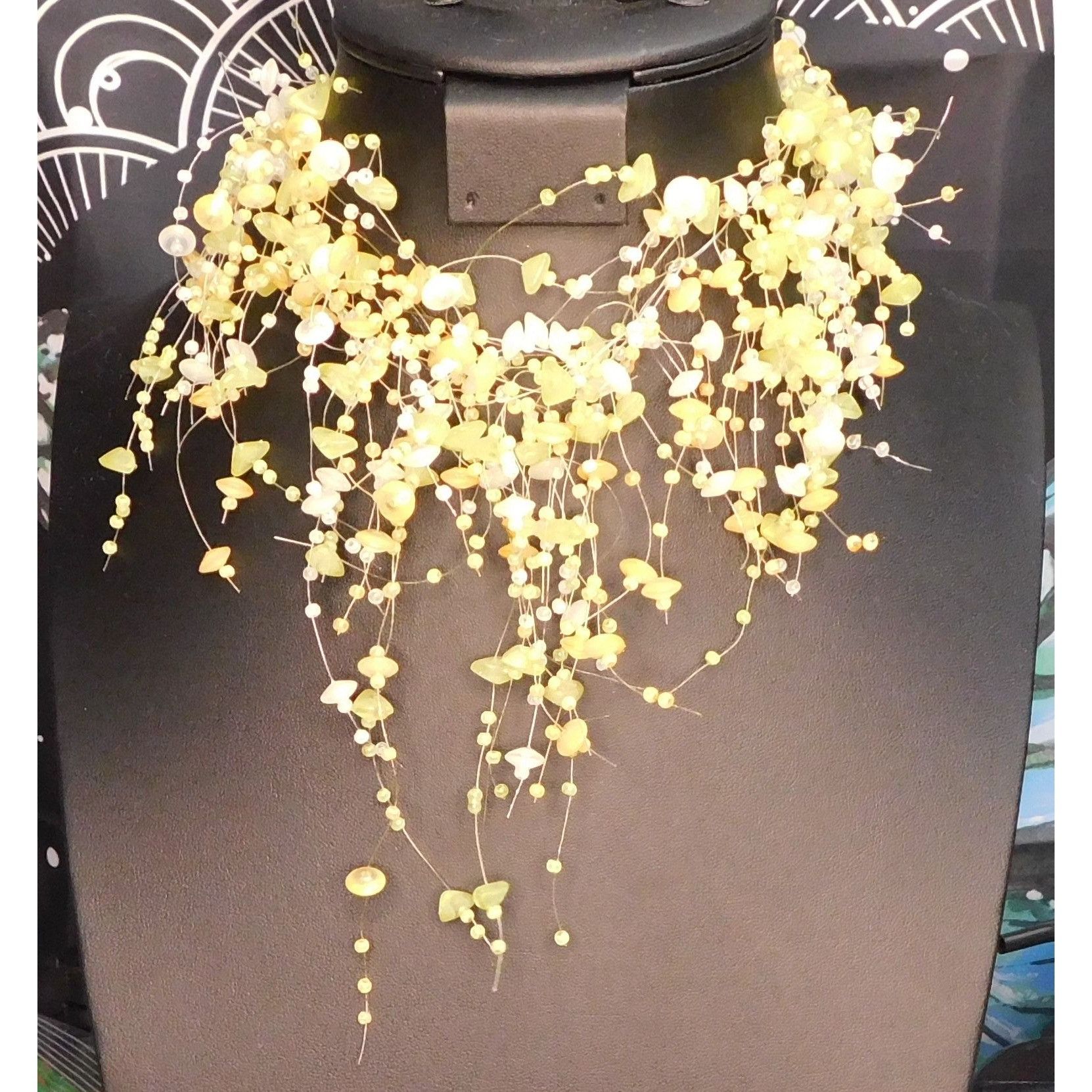 Other Abstract Fantasy Floral Fairy Yellow Necklace Size ONE SIZE - 3 Thumbnail