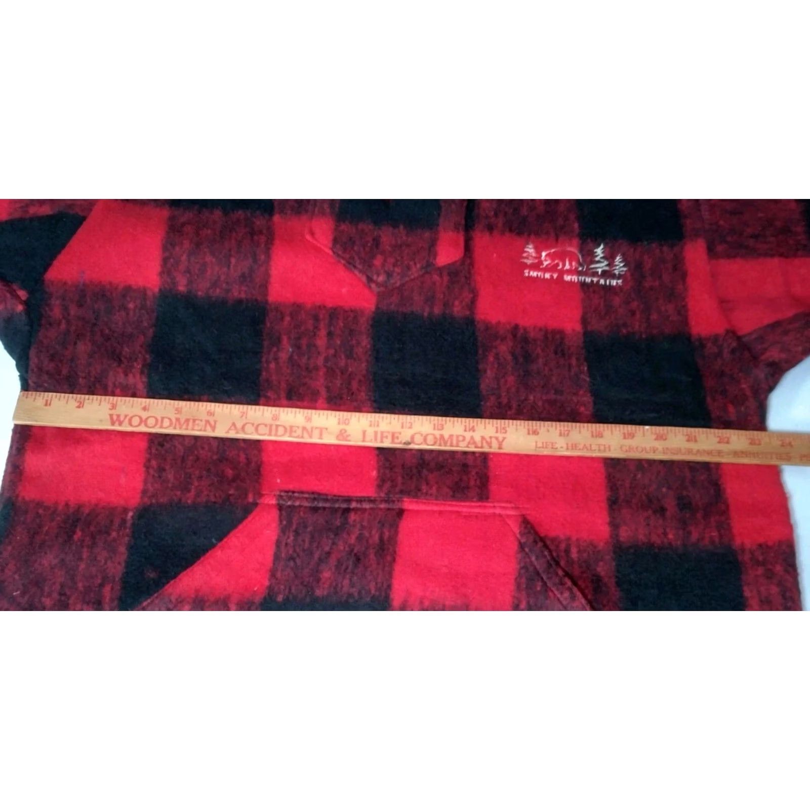 Vintage Earth Ragz Smoky Mountains Jacket M Buffalo Plaid Red Black Fleece Hoodie Womens Size M / US 6-8 / IT 42-44 - 4 Thumbnail