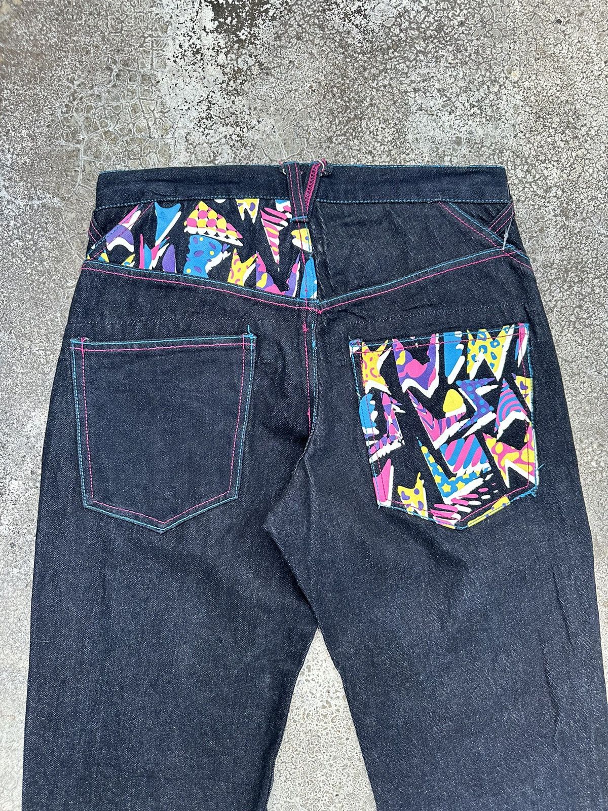 Japanese Brand Gumu Blue Indigo Printed Loose Denim W30 F61 Size US 30 / EU 46 - 4 Thumbnail
