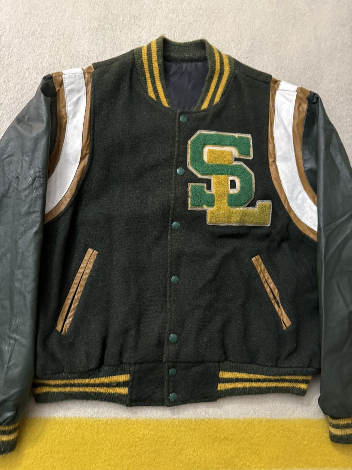 Vintage Vintage 60s 70s SL Teddy Varsity Jacket Small Saint Laurent Size US S / EU 44-46 / 1 - 10 Thumbnail
