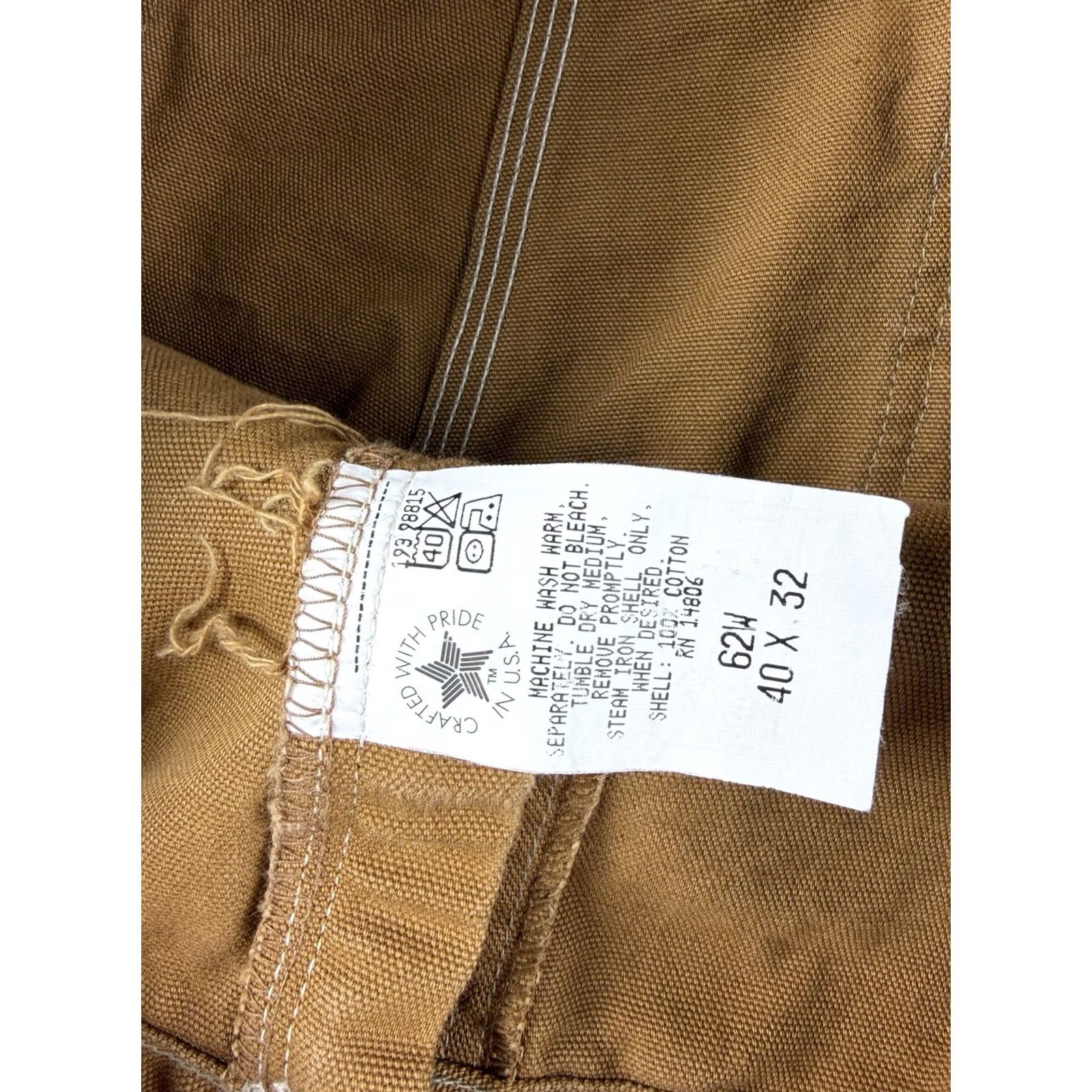 Carhartt VINTAGE Carhartt Pants Mens 40x32 Brown Canvas USA Made 90s Double Knee 5-Pocket Workwear Carpenter Straight Pants Mens Brown USA Carhartt Vintage 90s Size US 40 / EU 56 - 7 Thumbnail