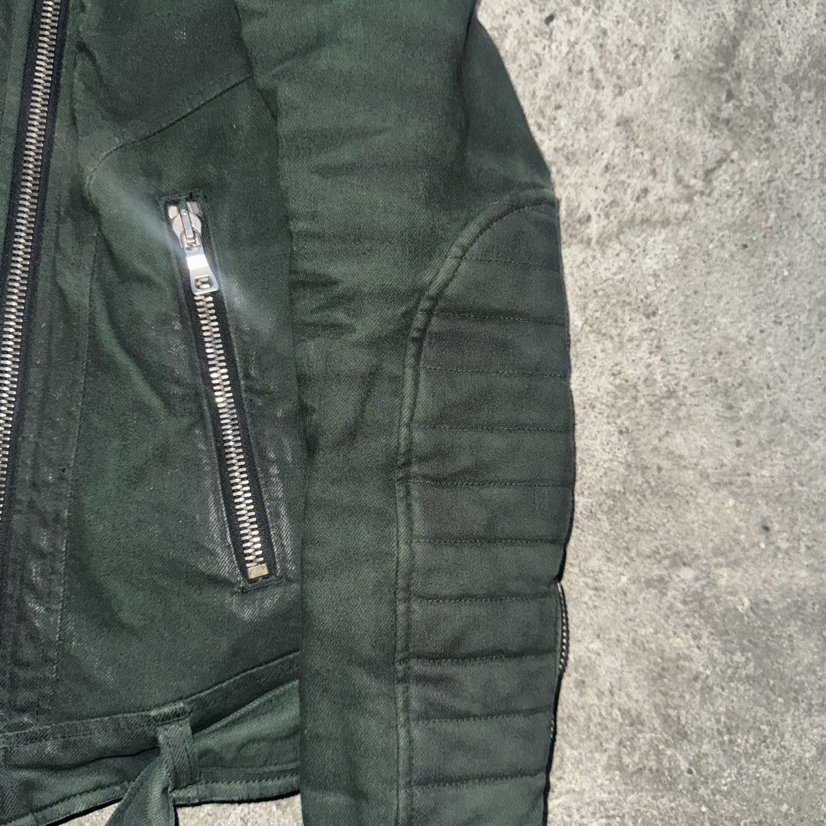 Balmain Balmain Waxed Green Biker Jacket Small Size US S / EU 44-46 / 1 - 4 Thumbnail