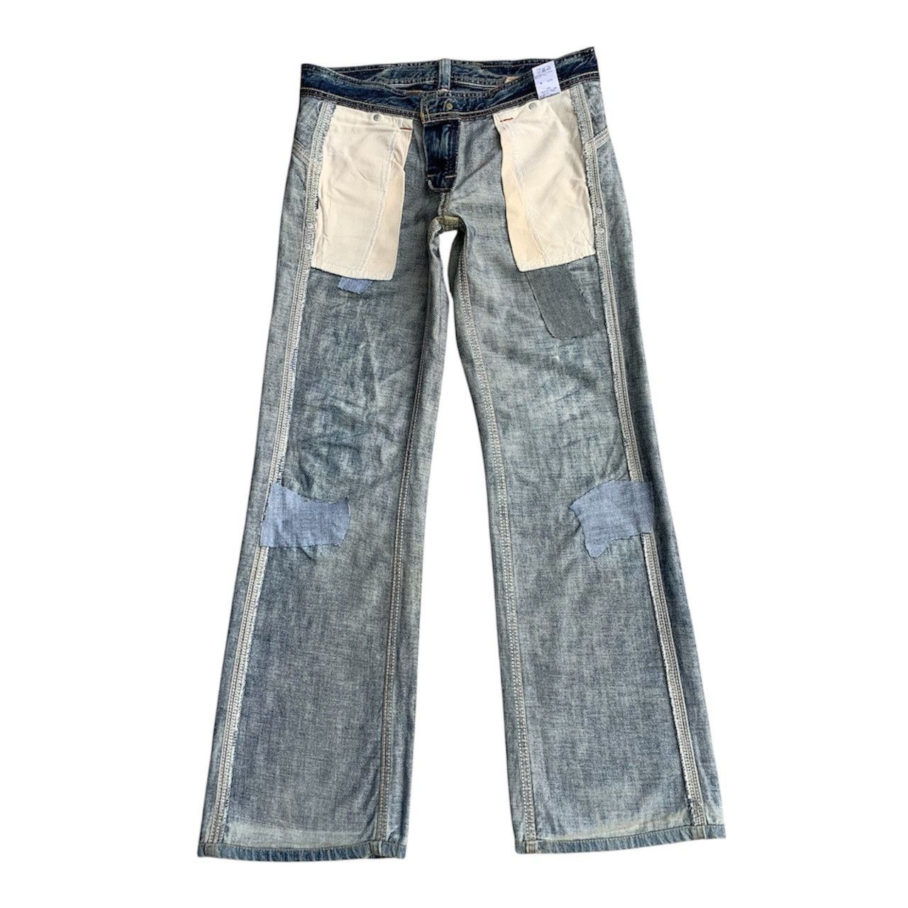 Japanese Brand Flare Vintage Edwin Blue Trip Distressed Denim W32 Size US 32 / EU 48 - 3 Thumbnail