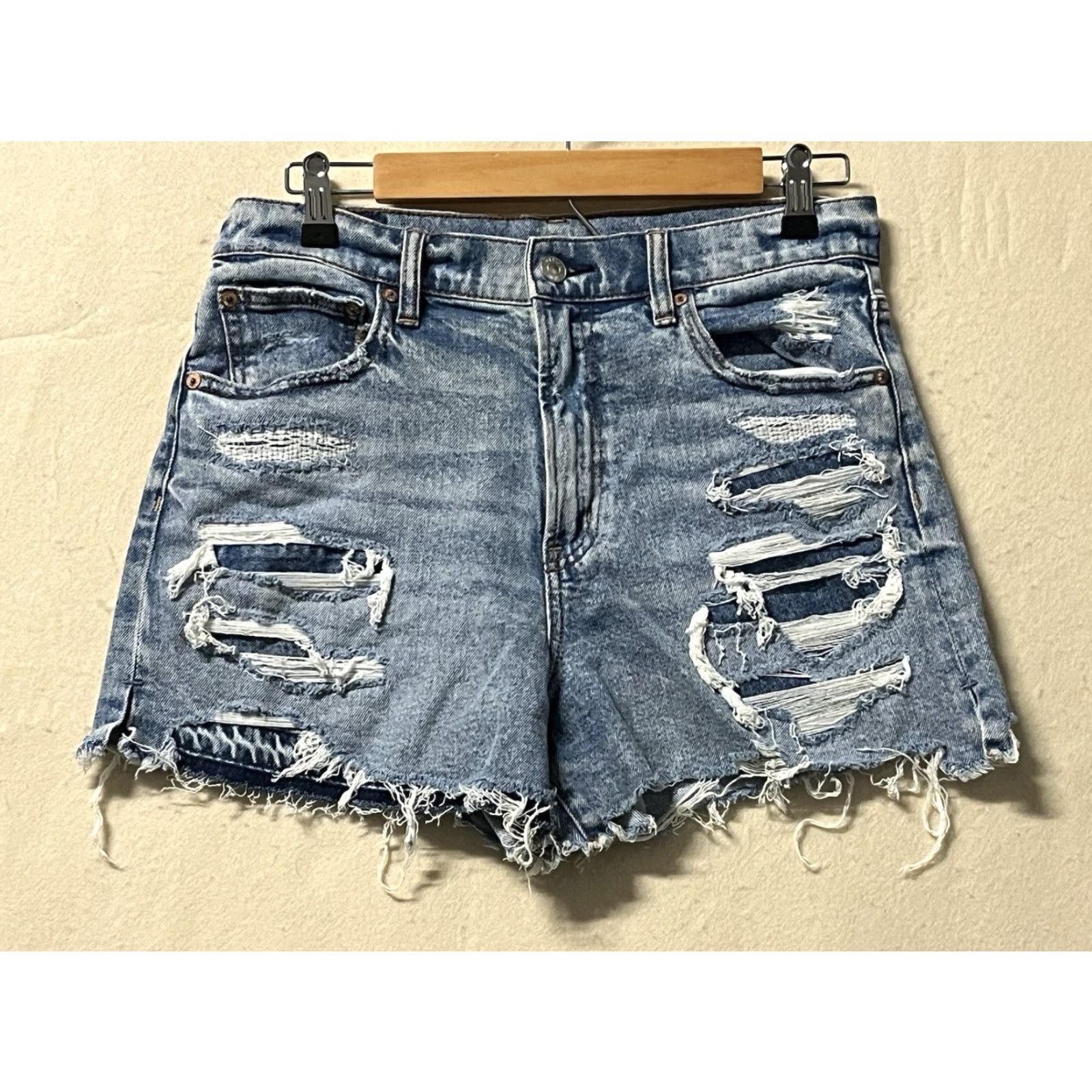 American Eagle Outfitters American Eagle Shorts Women’s Regular Size 8 Blue Denim Boyfriend High Rise 5-Pocket Stretch Vintage: No Size 30" / US 8 / IT 44 - 2 Thumbnail