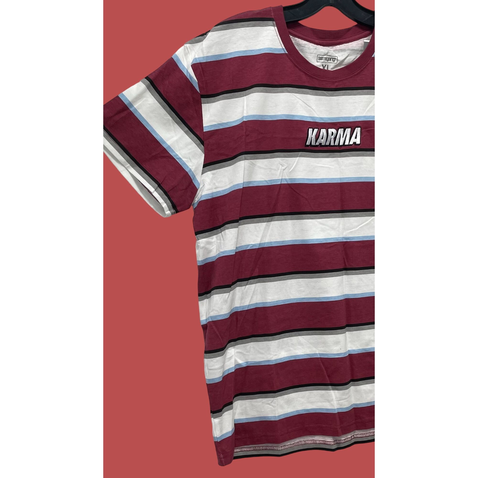 Other Samegang - Men's Striped Short Sleeves T-Shirt - Graphic Tee Size US XL / EU 56 / 4 - 11 Thumbnail