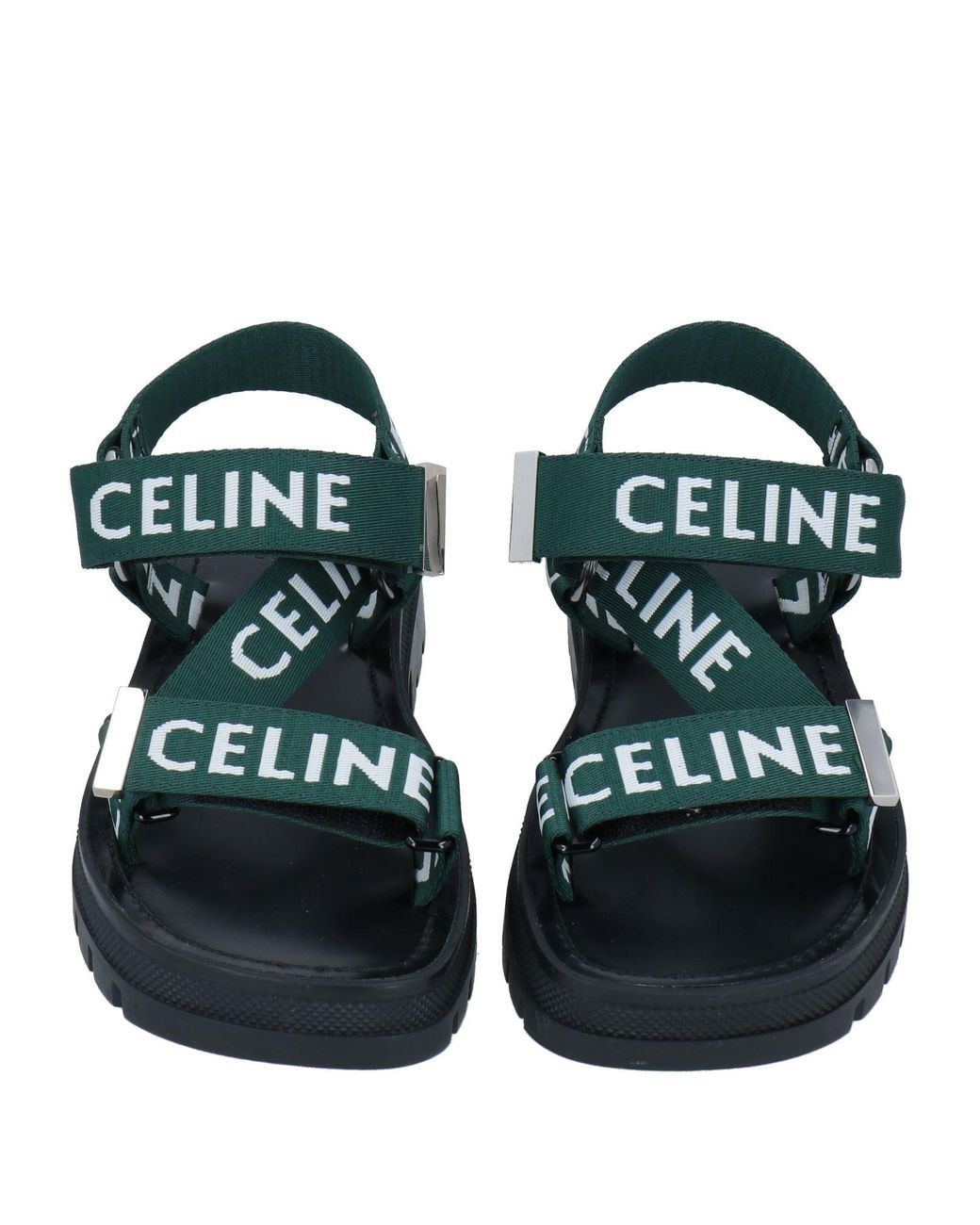 image of Celine Leo Strap Sandals In Dark Green, Women's (Size 6)