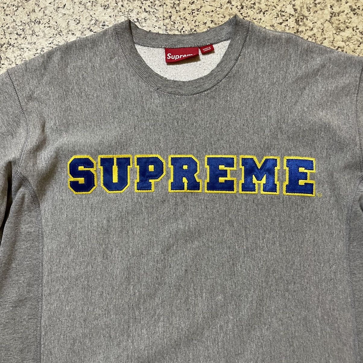 Supreme Vintage Supreme College Crewneck Sweatshirt Heather Grey Size US L / EU 52-54 / 3 - 2 Thumbnail