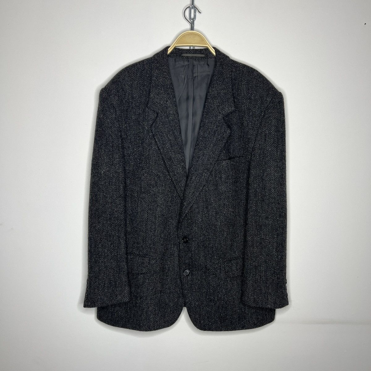Harris Tweed Vtg Harris Tweed Grey Coat WOOL Jacket Blazer 42 R Size 42R - 1 Thumbnail