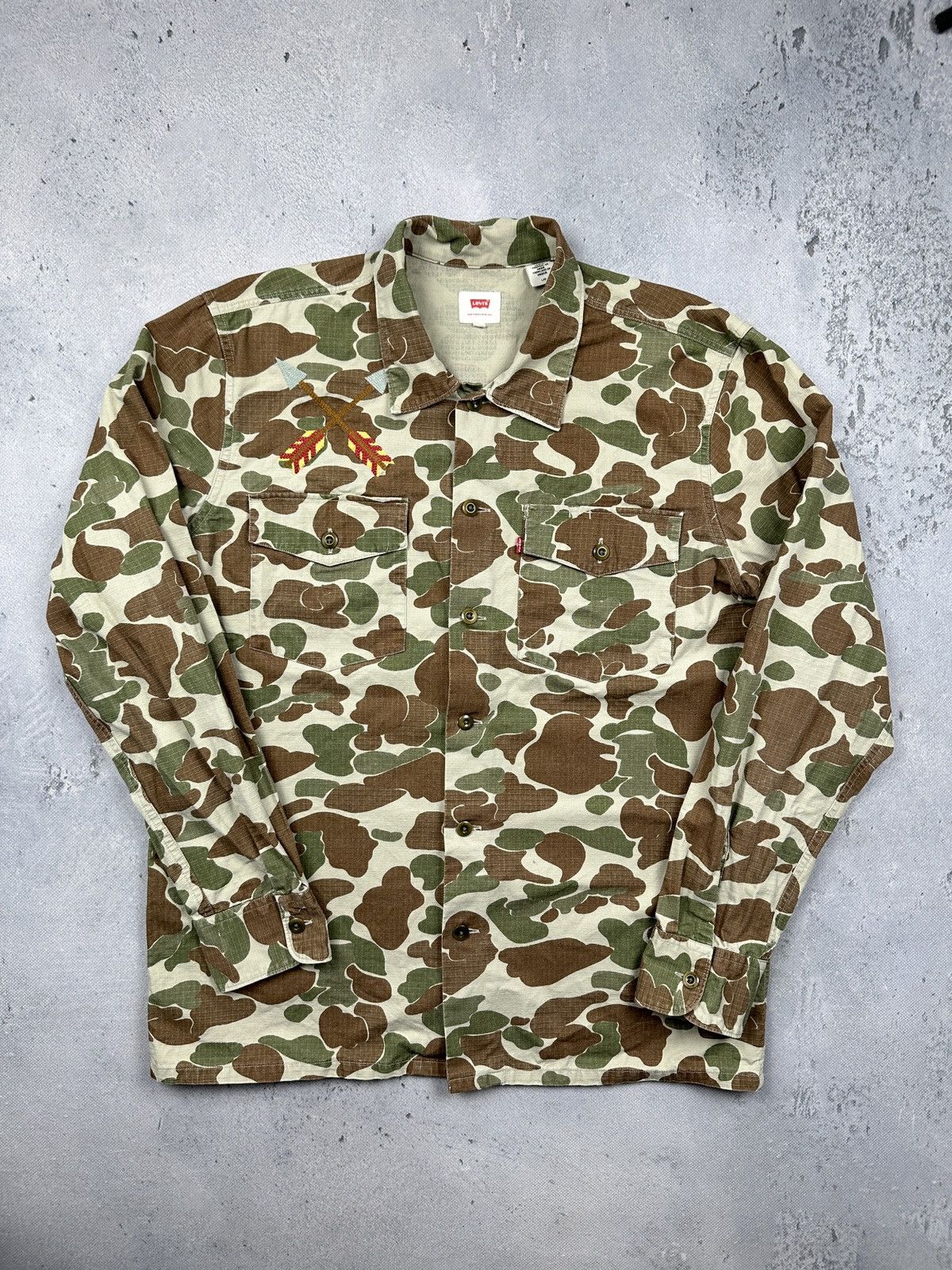 Levi's Vintage Levi’s San Francisco Camo Overshirt Eagle Embroidery Size US L / EU 52-54 / 3 - 1 Thumbnail