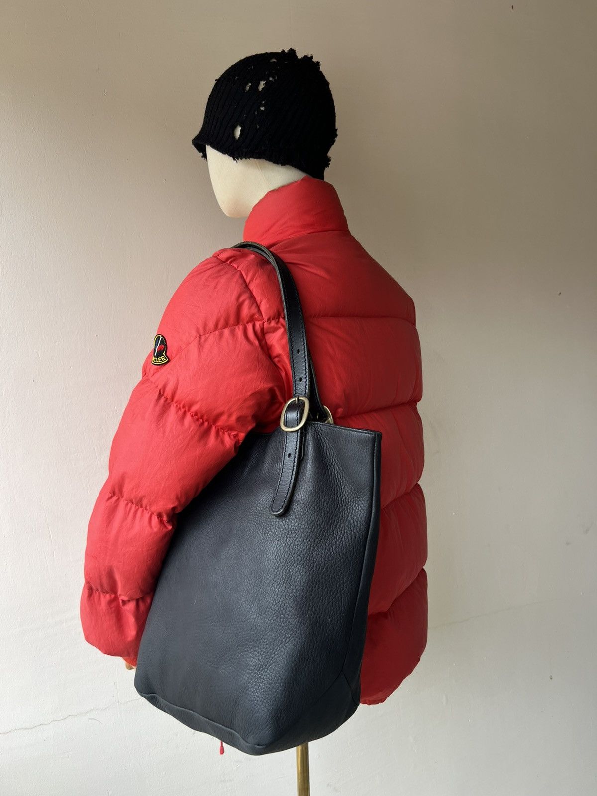 Leather Slow Motion Japan Patina Black Leather Tote Bag Size ONE SIZE - 3 Thumbnail