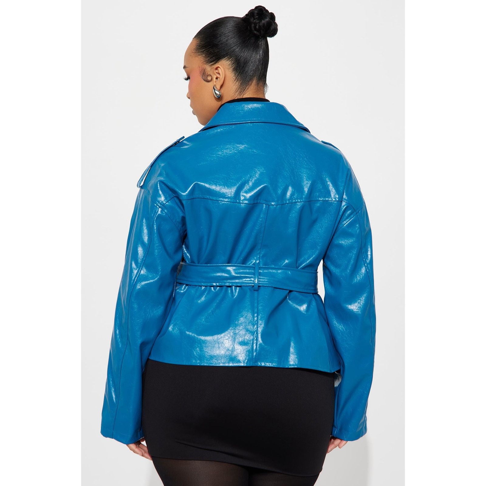 Other Moving On Faux Leather Moto Jacket - Teal - Size 1X Size XL / US 12-14 / IT 48-50 - 9 Thumbnail