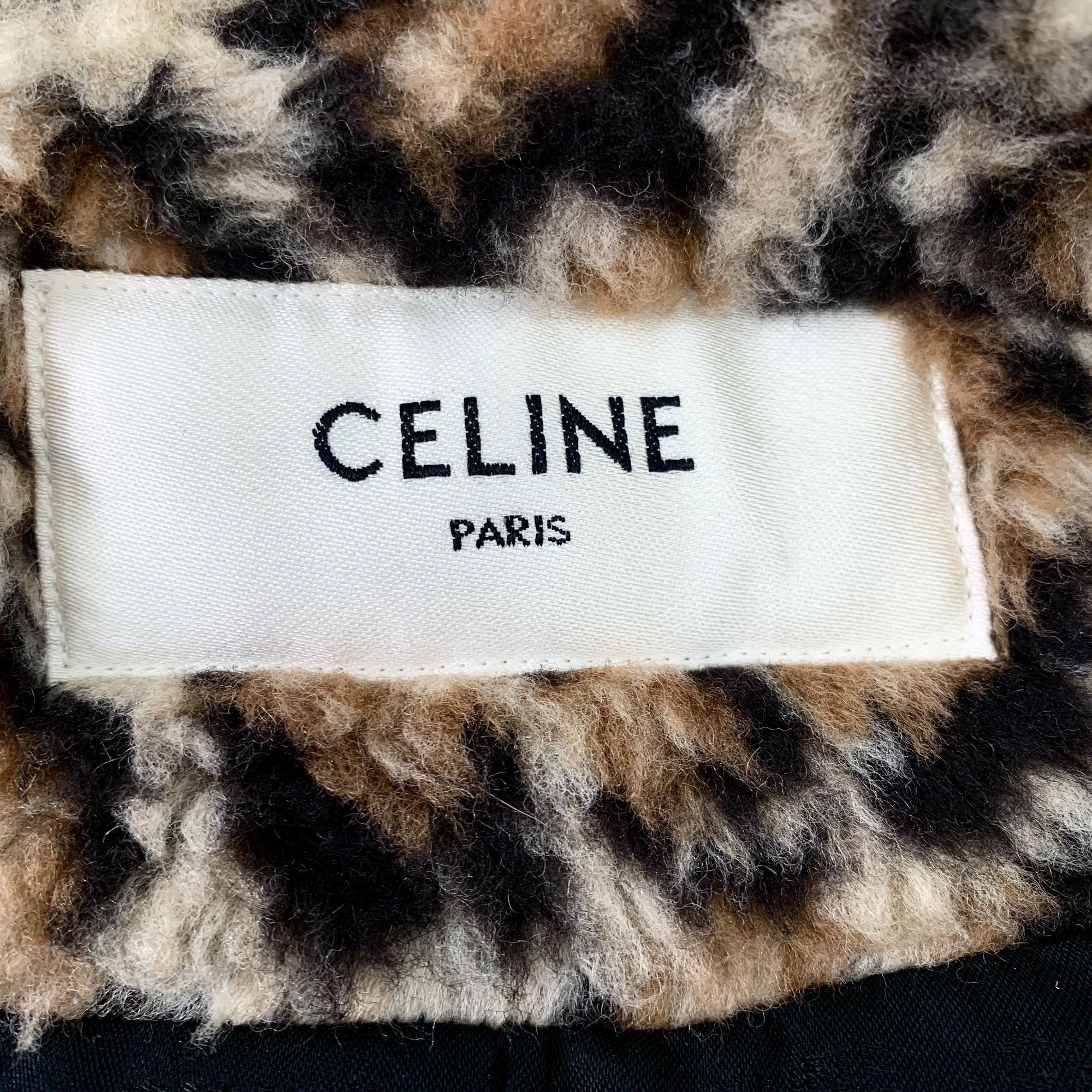 Celine Celine Leopard Print Faux Fur Jacket With Gold Button Closur Size XXS / US 00 / IT 34 - 6 Thumbnail