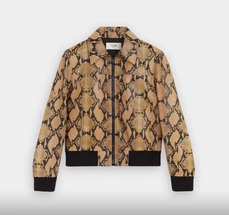 Celine Celine by Hedi Slimane SS20 Python Print Calfskin Blouson Size US L / EU 52-54 / 3 - 6 Thumbnail