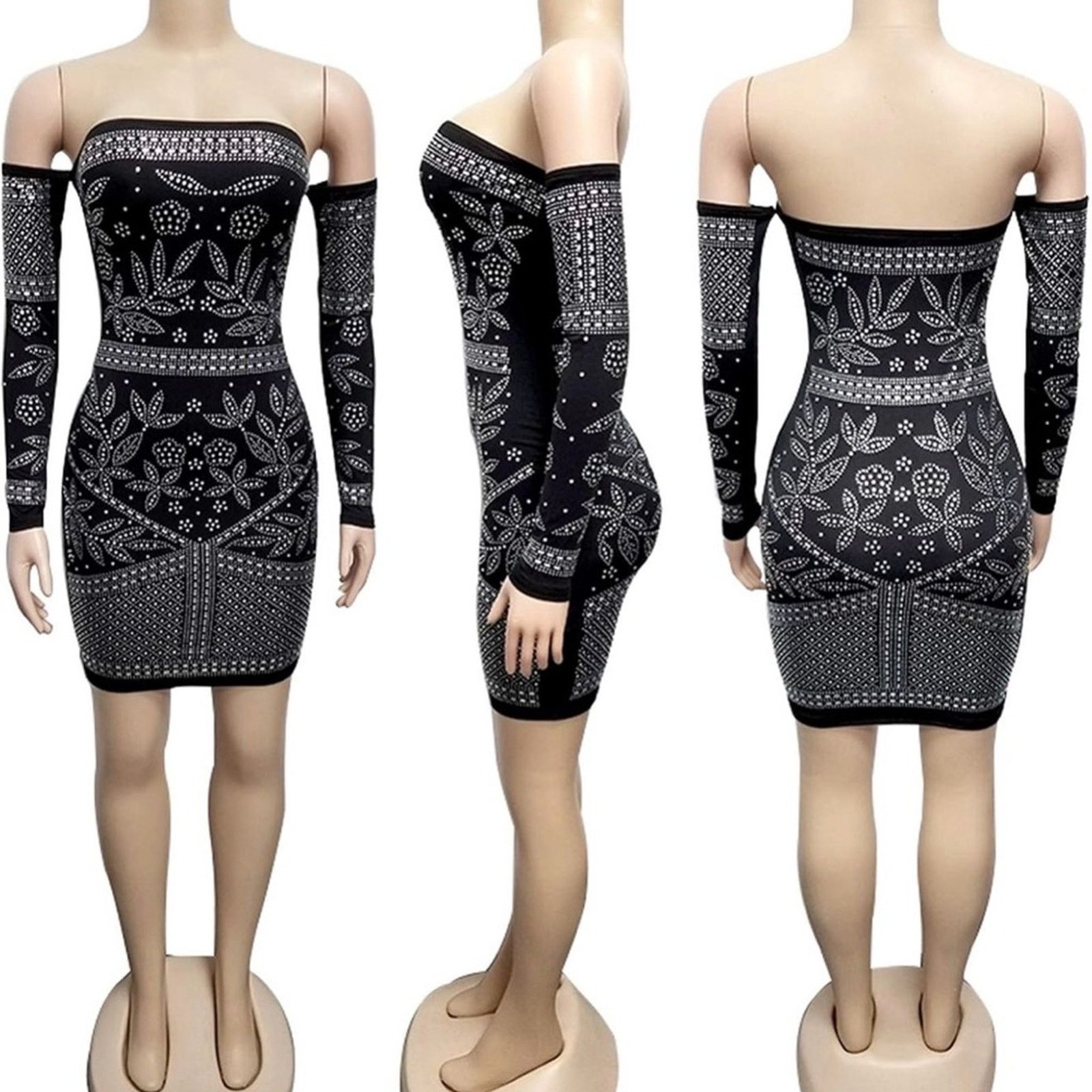 Other Elegant Black and White Off-Shoulder Dress size S Size S / US 4 / IT 40 - 5 Thumbnail