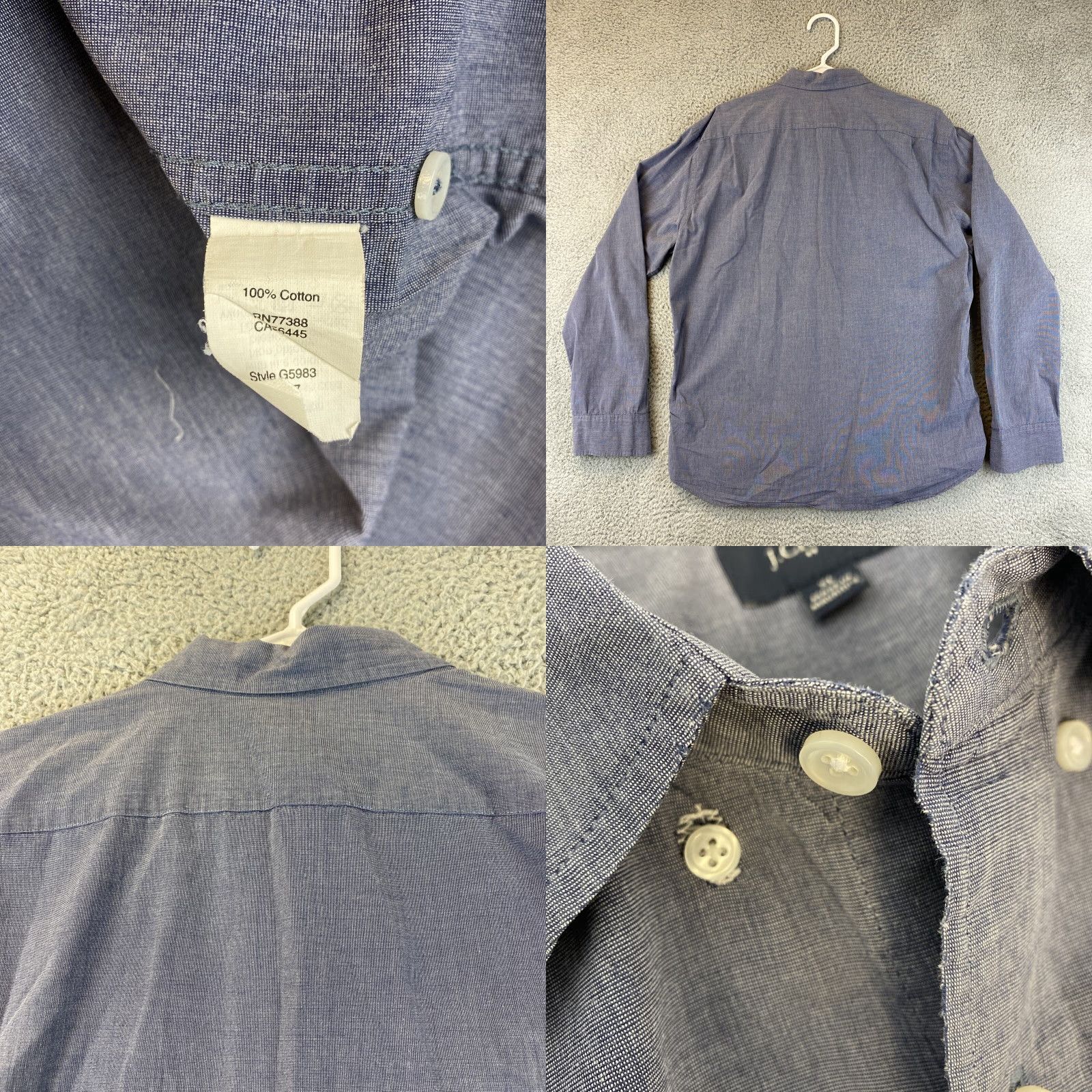 J.Crew VINTAGE J.CREW Men's Dress Shirt Long Sleeve Cotton Gray XL Slim Business Formal Workwear Size US XL / EU 56 / 4 - 8 Thumbnail