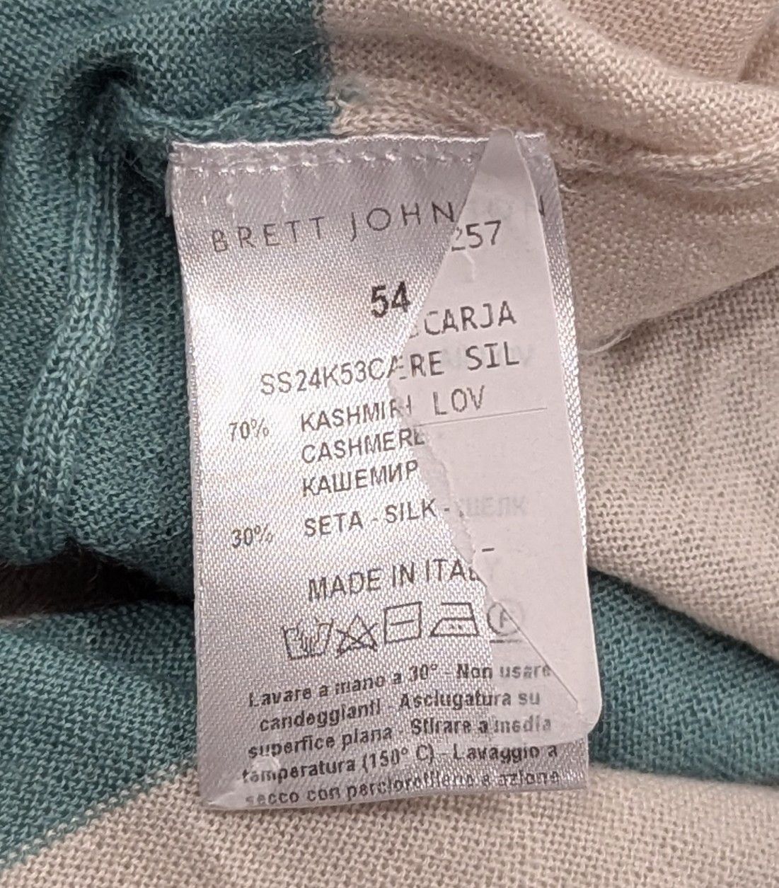 Other Brett Johnson Striped Cashmere/Silk Crewneck Sweater 54 Size US L / EU 52-54 / 3 - 6 Thumbnail