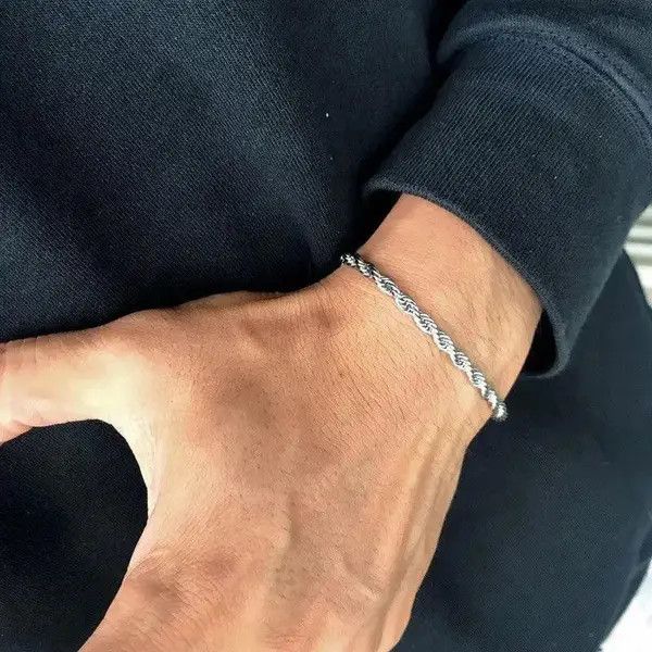 VIBE Width 3/4MM Stainless Steel Short Rope Chain Bracelet Size ONE SIZE - 7 Thumbnail