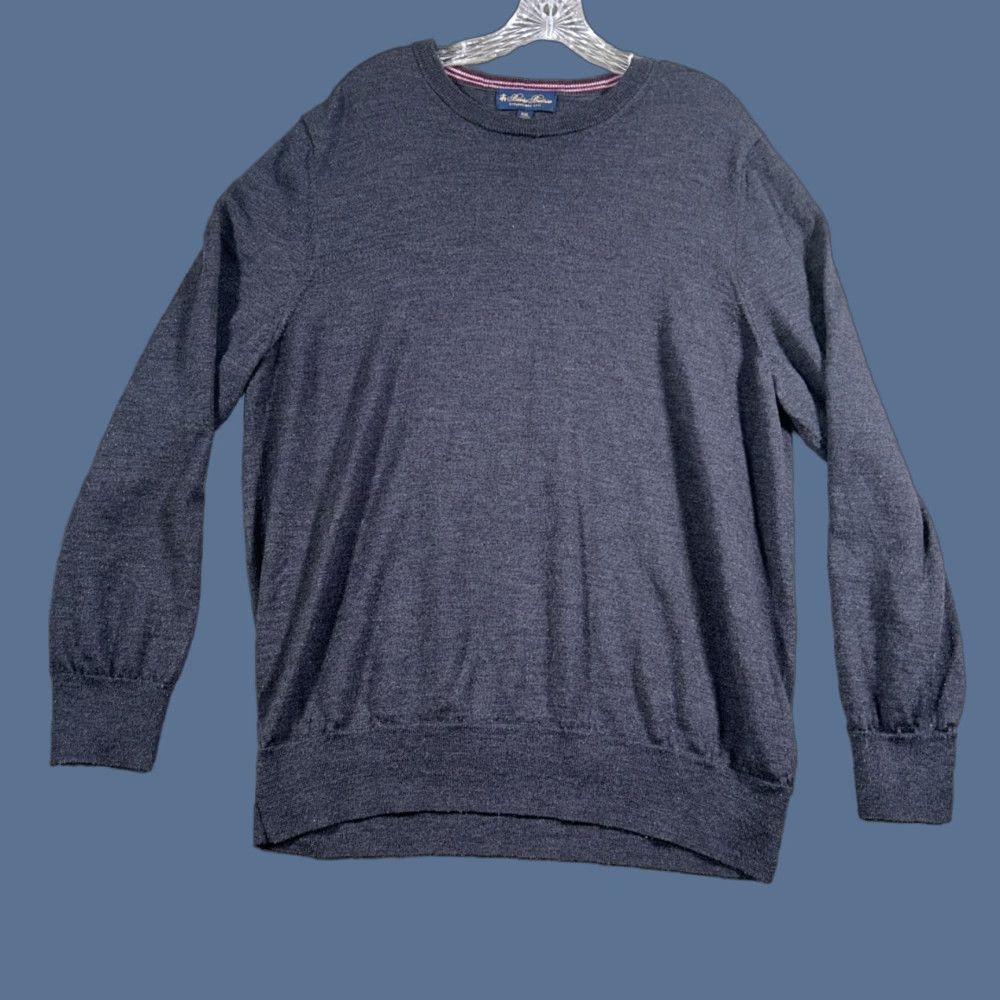 Brooks Brothers Brooks Brothers Mens 2XL Merino Wool Knit Long Sleeve Lightweight Sweater Gray Size US XXL / EU 58 / 5 - 1 Thumbnail