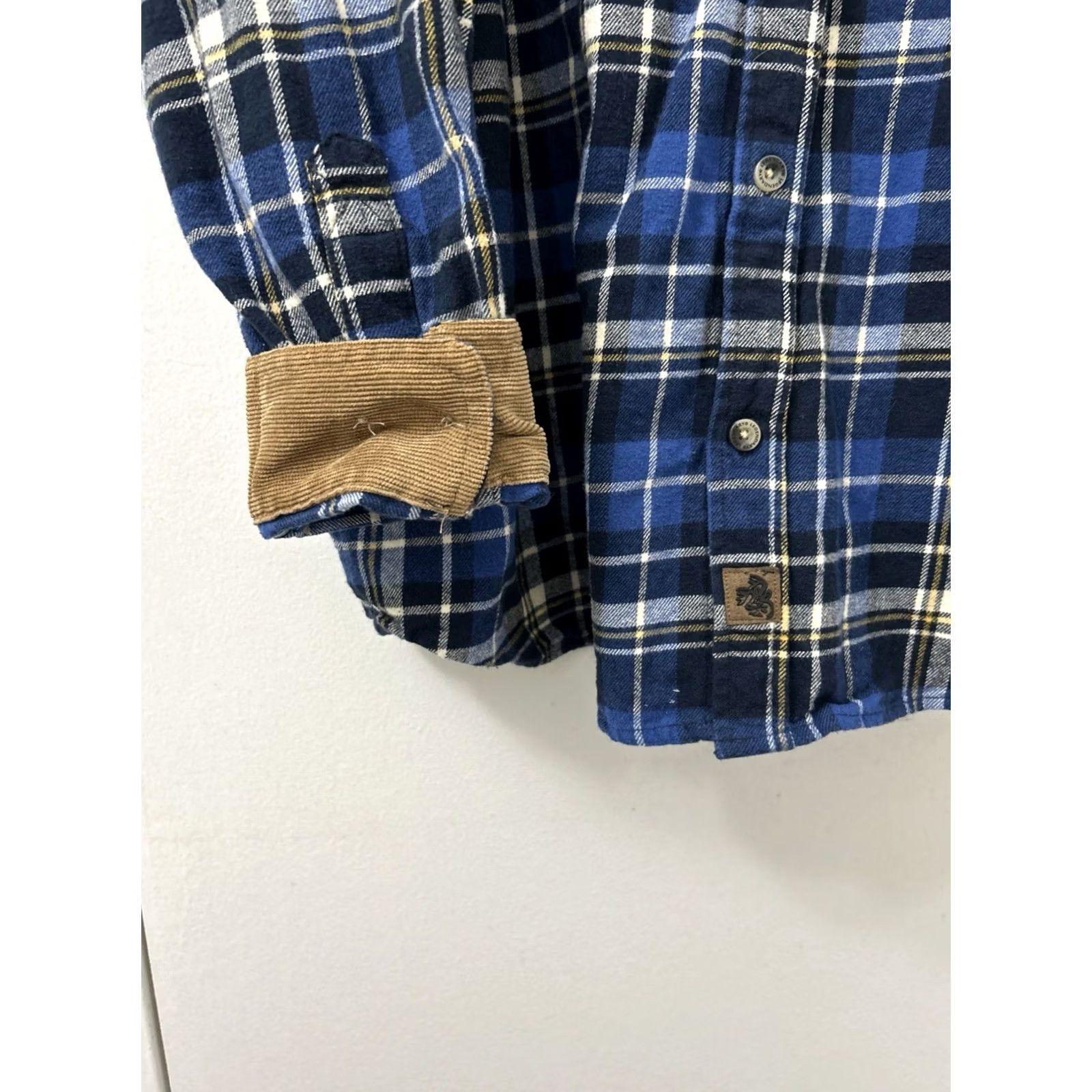 Vintage VINTAGE Legendary Whitetails Buck Camp Flannel Shirt Mens XL Blue Plaid Corduroy L/S Size US XL / EU 56 / 4 - 7 Thumbnail