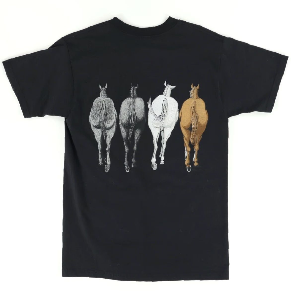 Fruit Of The Loom Fruit of the Loom Horse Double Sided Graphic Solid T-Shirt Black Men's M Size US M / EU 48-50 / 2 - 4 Thumbnail
