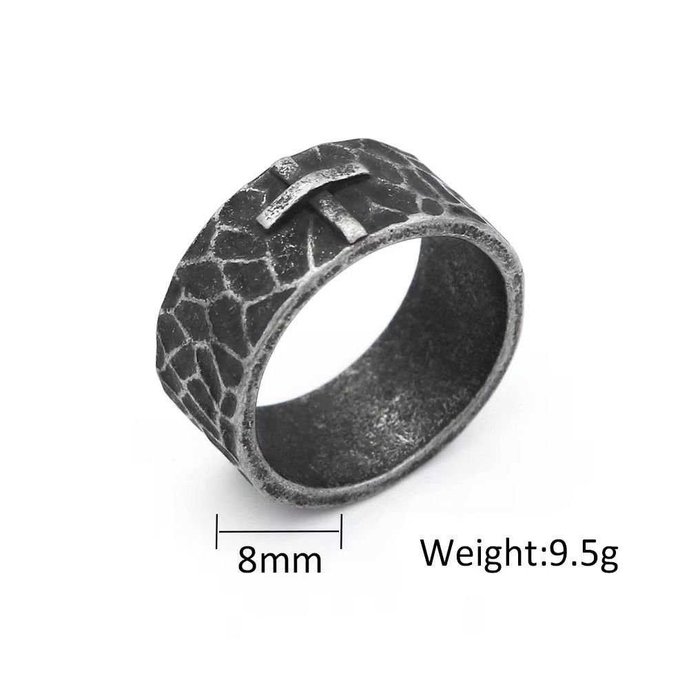 Jewelry Gothic Vintage Stainless Steel Cross Rings Size ONE SIZE - 3 Thumbnail