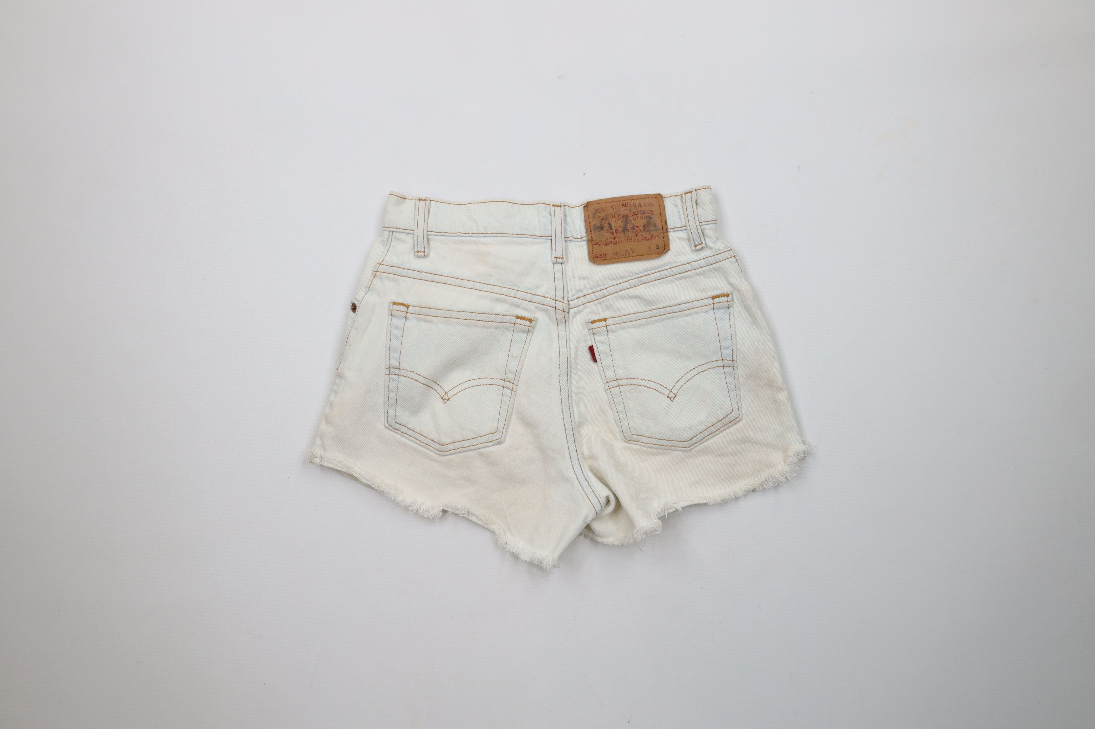 Levi's × Vintage Vintage 90s Levis 550 Cut Off Denim Jean Shorts Jorts USA Size 27" / US 4 / IT 40 - 8 Thumbnail