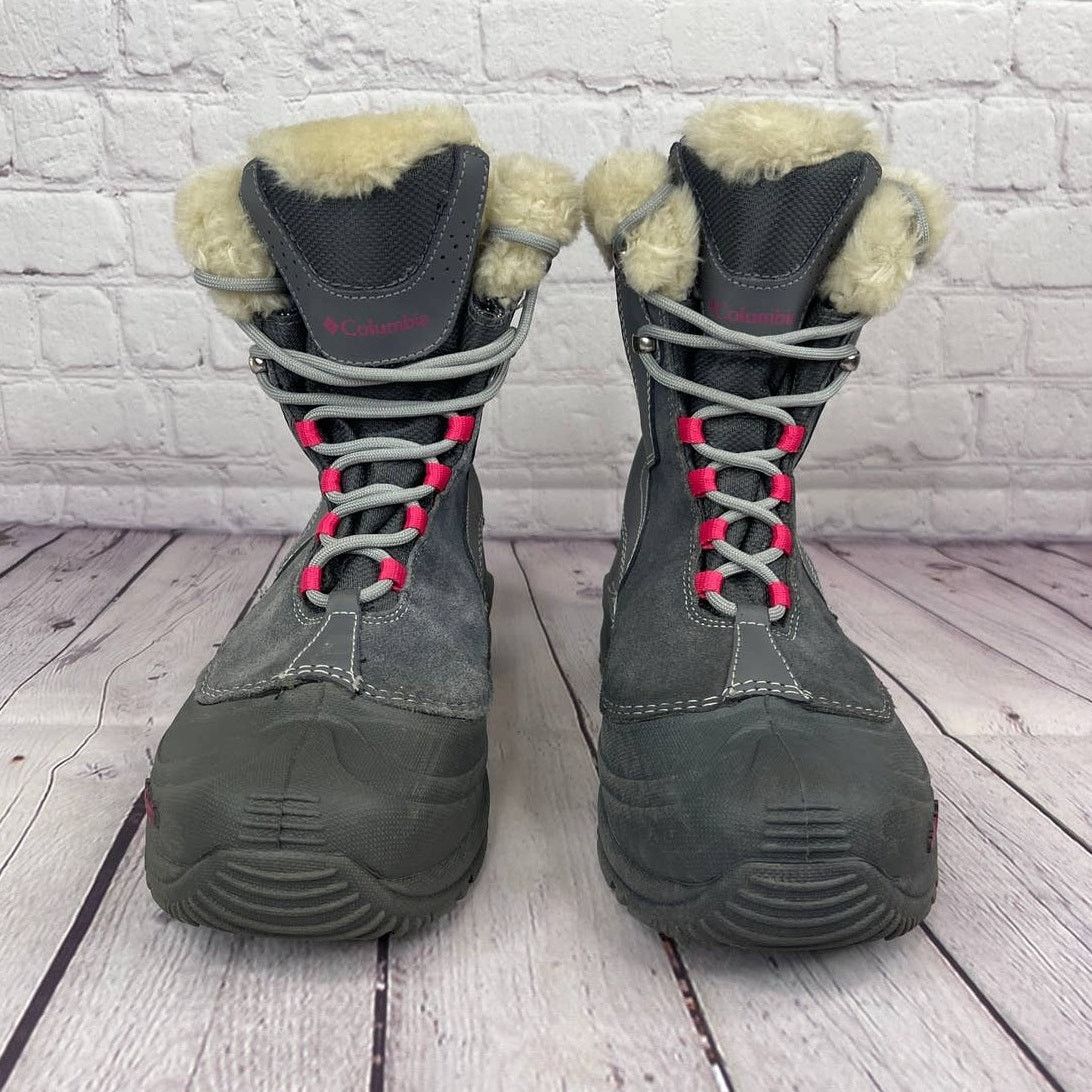 Columbia Columbia Omni-Heat Gray Pink Winter Snow Boots Girl Sz 6/W 8 Size US 6 / IT 36 - 5 Thumbnail
