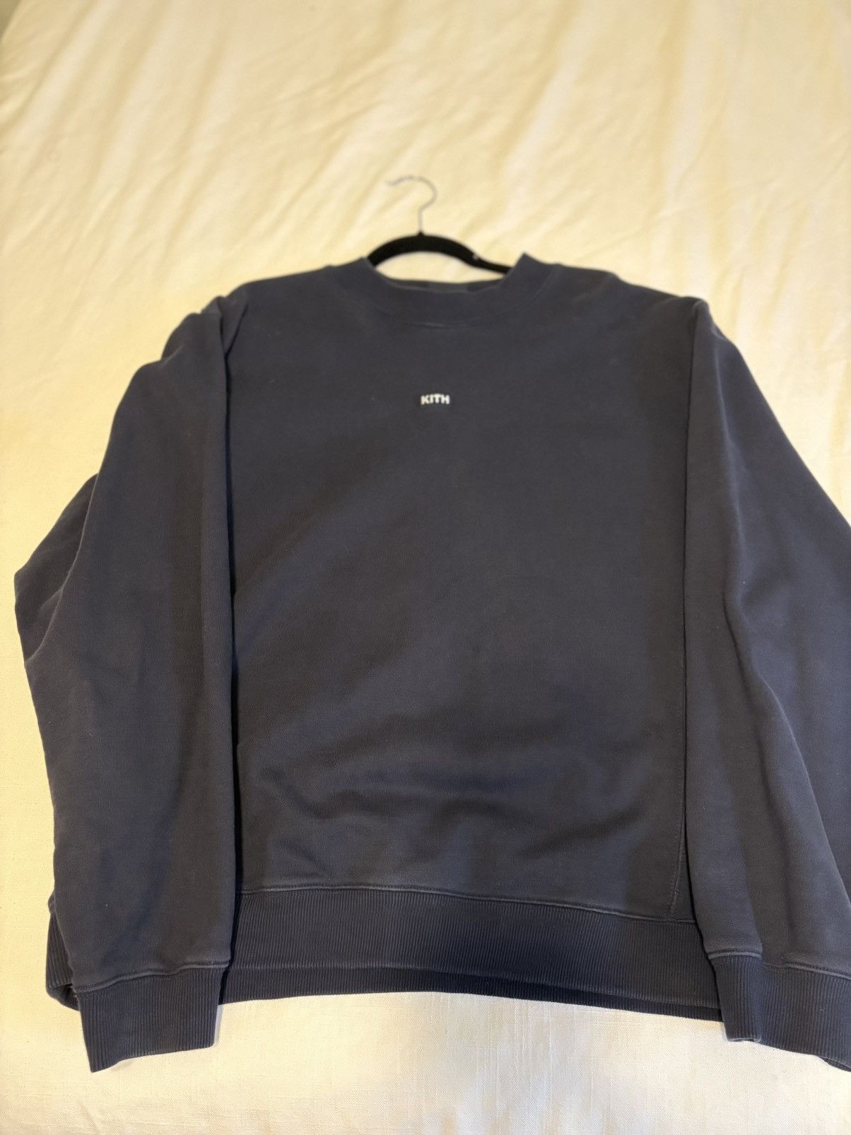 Kith Kith Men's Box Logo Mock Crewneck Sweatshirt in a dark navy Size US XXL / EU 58 / 5 - 1 Thumbnail