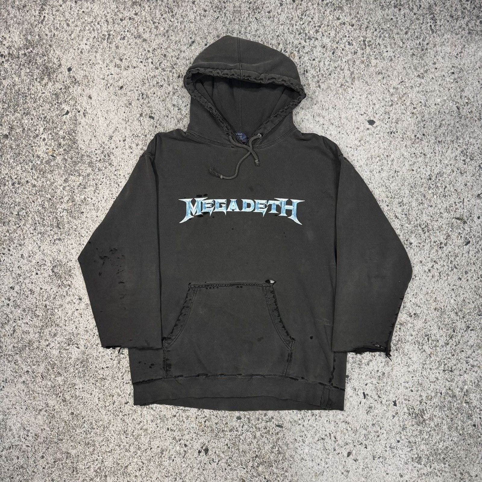 Vintage Megadeth Faded Thrashed Distressed Metal Hoodie ERD Grunge Size US L / EU 52-54 / 3 - 5 Thumbnail