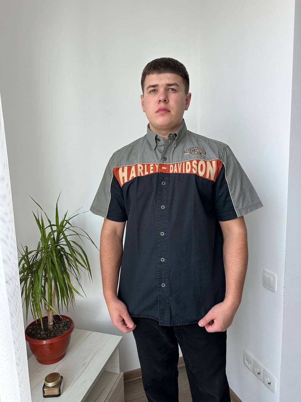 Harley Davidson × Vintage Vintage Moto Harley Davidson Centr Logo Shirt Size US L / EU 52-54 / 3 - 9 Thumbnail