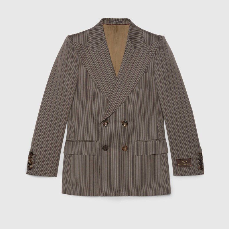 o1mt1gz0725 Striped Wool Formal Jacket in Multicolor