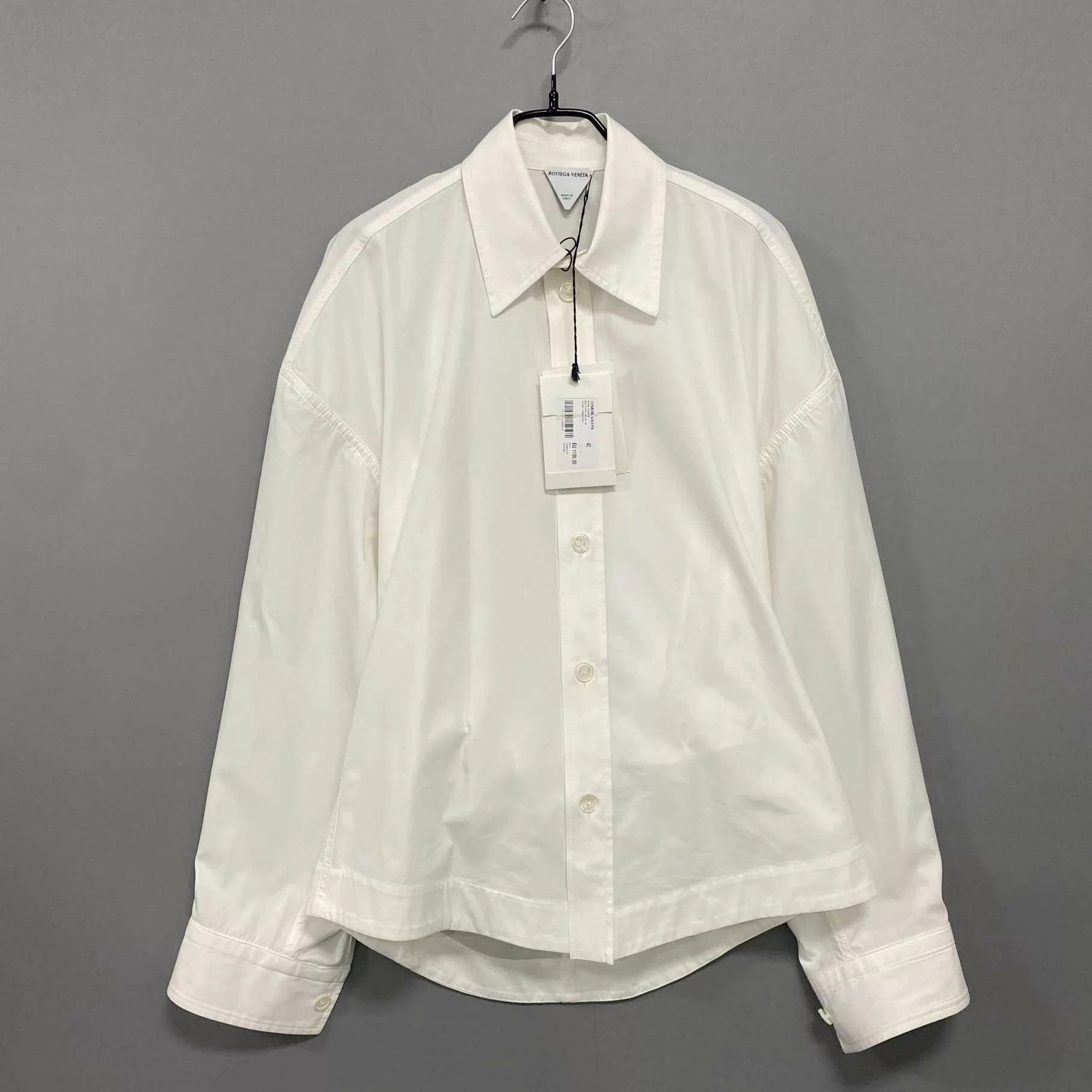 Bottega Veneta BV White Back Pleated Shirt Size 42 Size US L / EU 52-54 / 3 - 1 Thumbnail