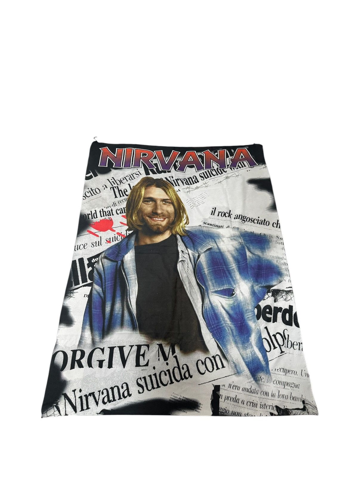 Nirvana × Vintage Vintage Nirvana Kurt Cobain Wall Banner Tapestry Poster 90's Size ONE SIZE - 1 Thumbnail