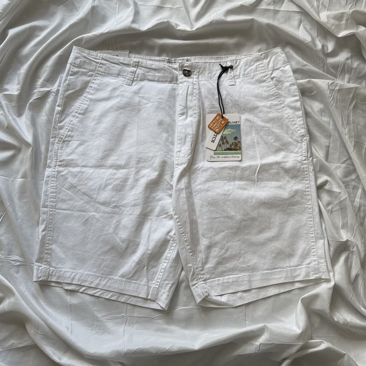 Free Planet Free Planet White Cotton Stretch Shorts Size 34 New / Summer Size US 34 / EU 50 - 2 Thumbnail