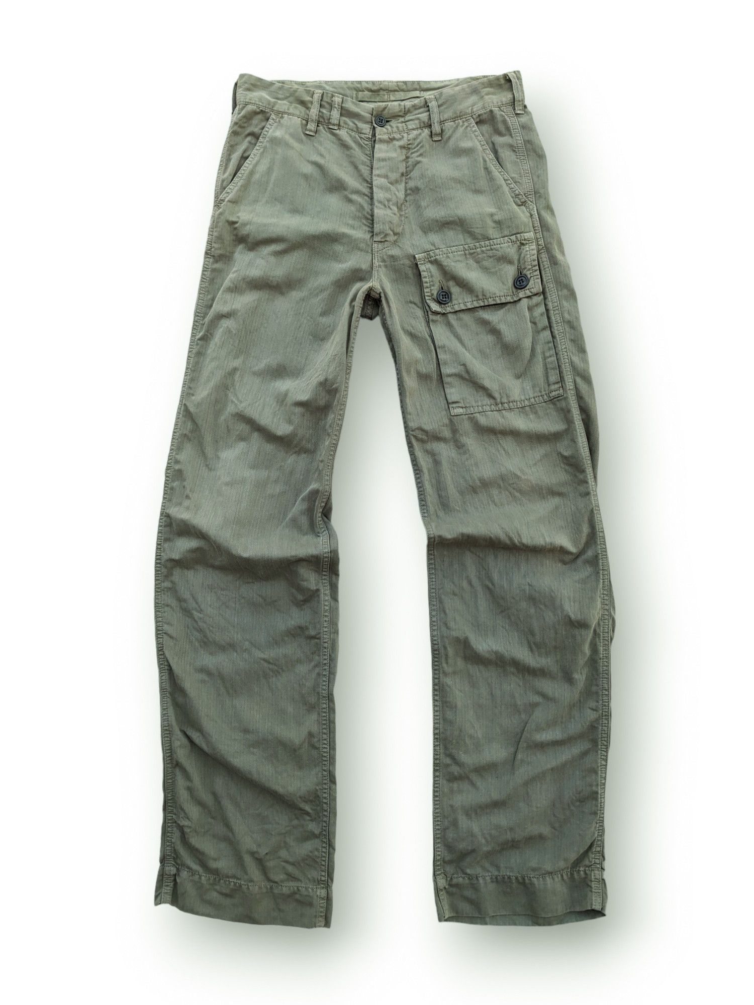 image of Herringbone x Military Army Trousers Hbt By Omnigod Japan in Army Green, Men's (Size 31)