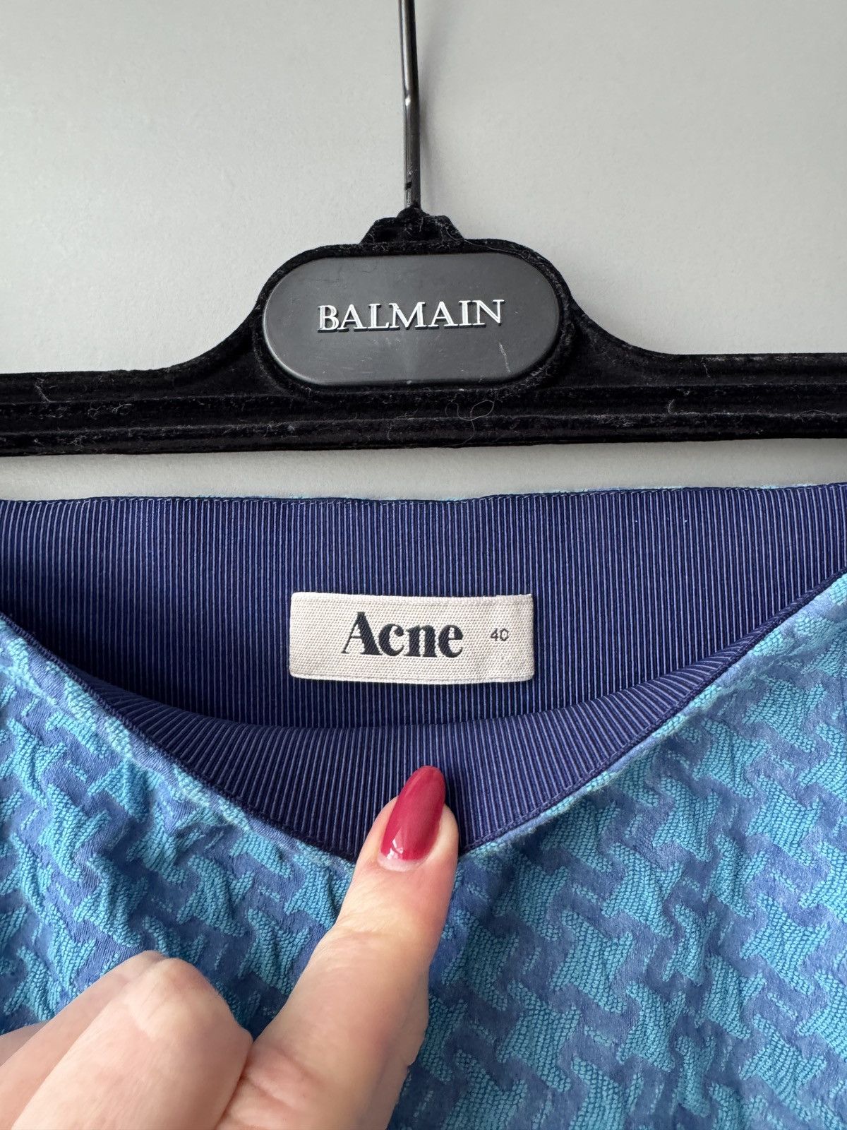 Acne Studios × Japanese Brand Acne Studios Blue Jacquard Pencil Zip Skirt Size 27" / US 4 / IT 40 - 4 Thumbnail