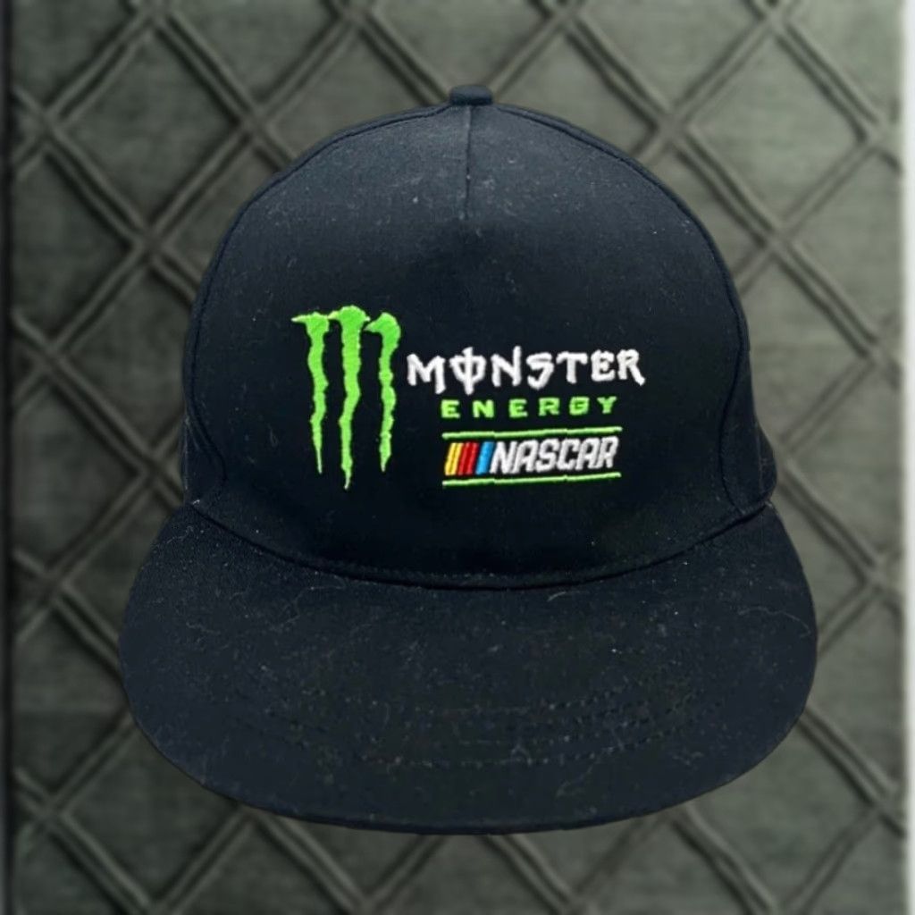 NASCAR Monster Energy NASCAR Snapback Hat Black Green Logo Cap NWOT Adjustable Hat Size ONE SIZE - 1 Thumbnail