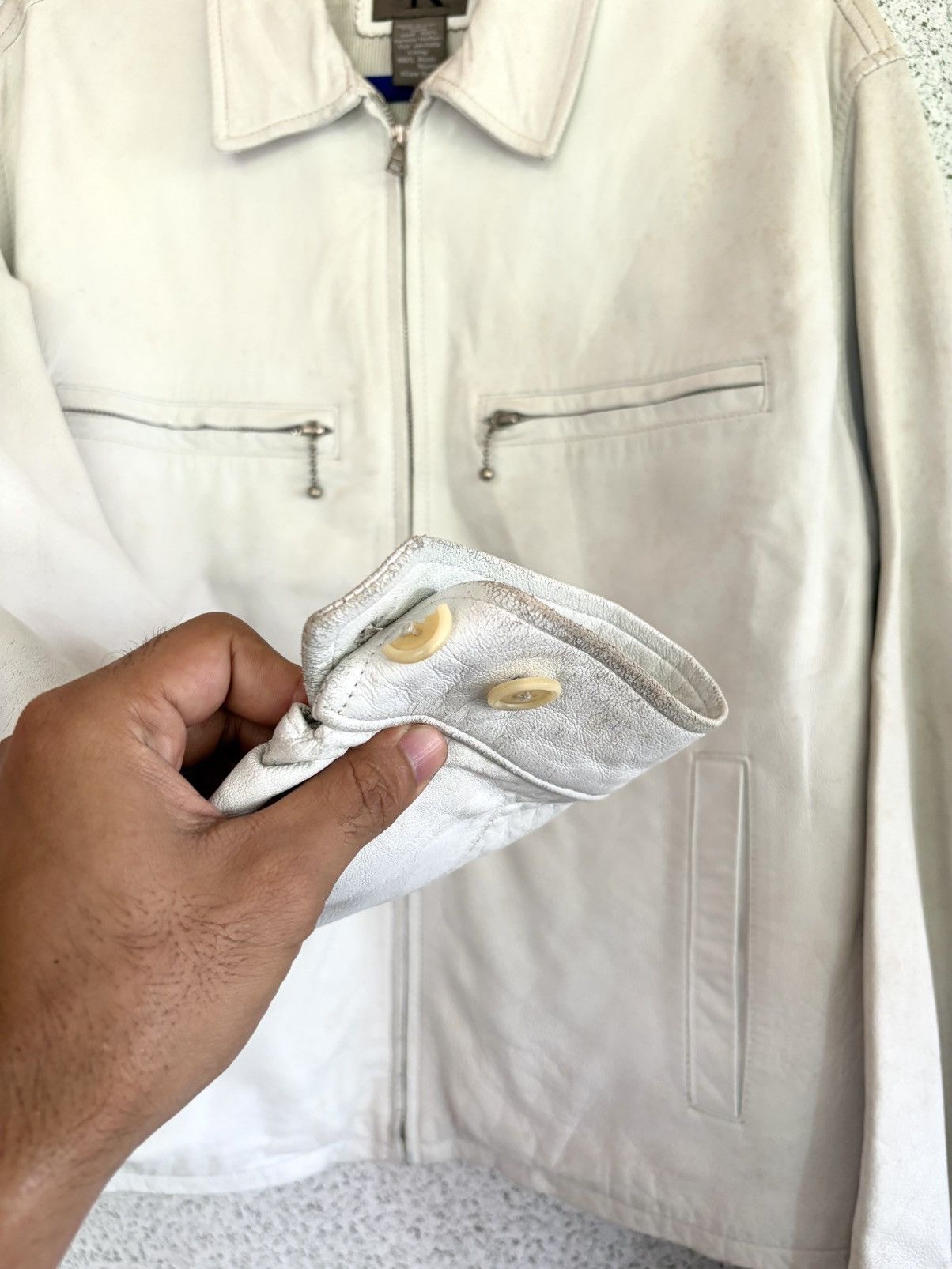 Calvin Klein Calvin Klein Cream Leather Jacket Rare Minimalist Boxy Fit Size US S / EU 44-46 / 1 - 11 Thumbnail