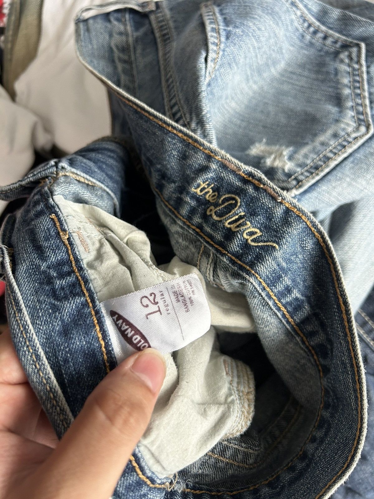 Japanese Brand The Diva Distressed Flared Jeans Size 34" / US 12 / IT 48 - 15 Thumbnail