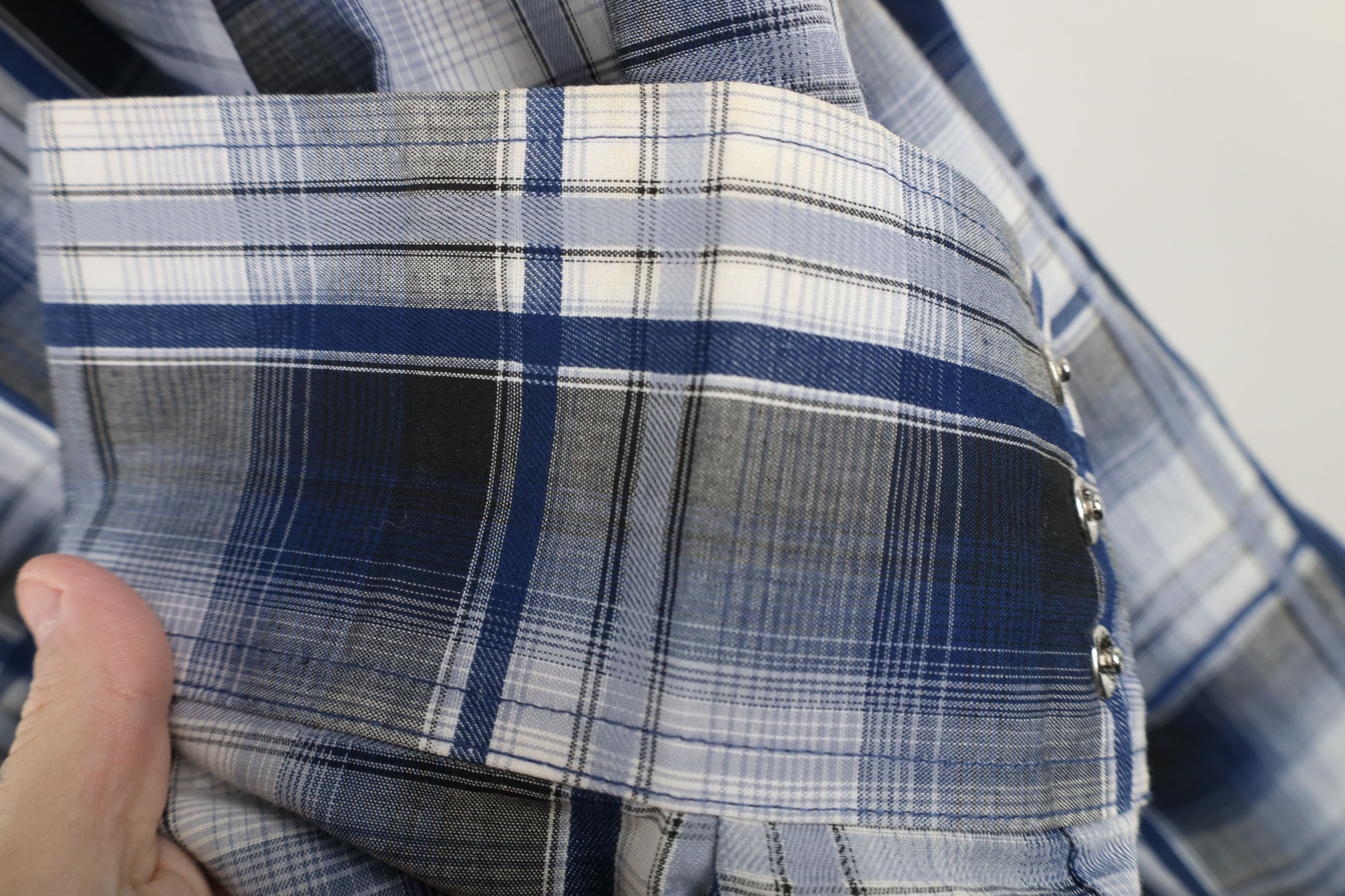 Vintage Vintage 90s Rockabilly Cowboy Snap Button Shirt Blue Plaid Size US M / EU 48-50 / 2 - 8 Thumbnail