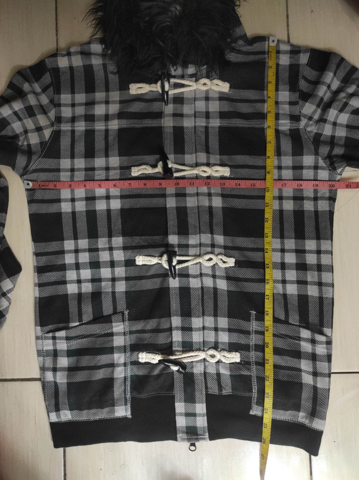 Japanese Brand TK mixpice plaid double zip fur hoodie LGB style Size US M / EU 48-50 / 2 - 14 Thumbnail