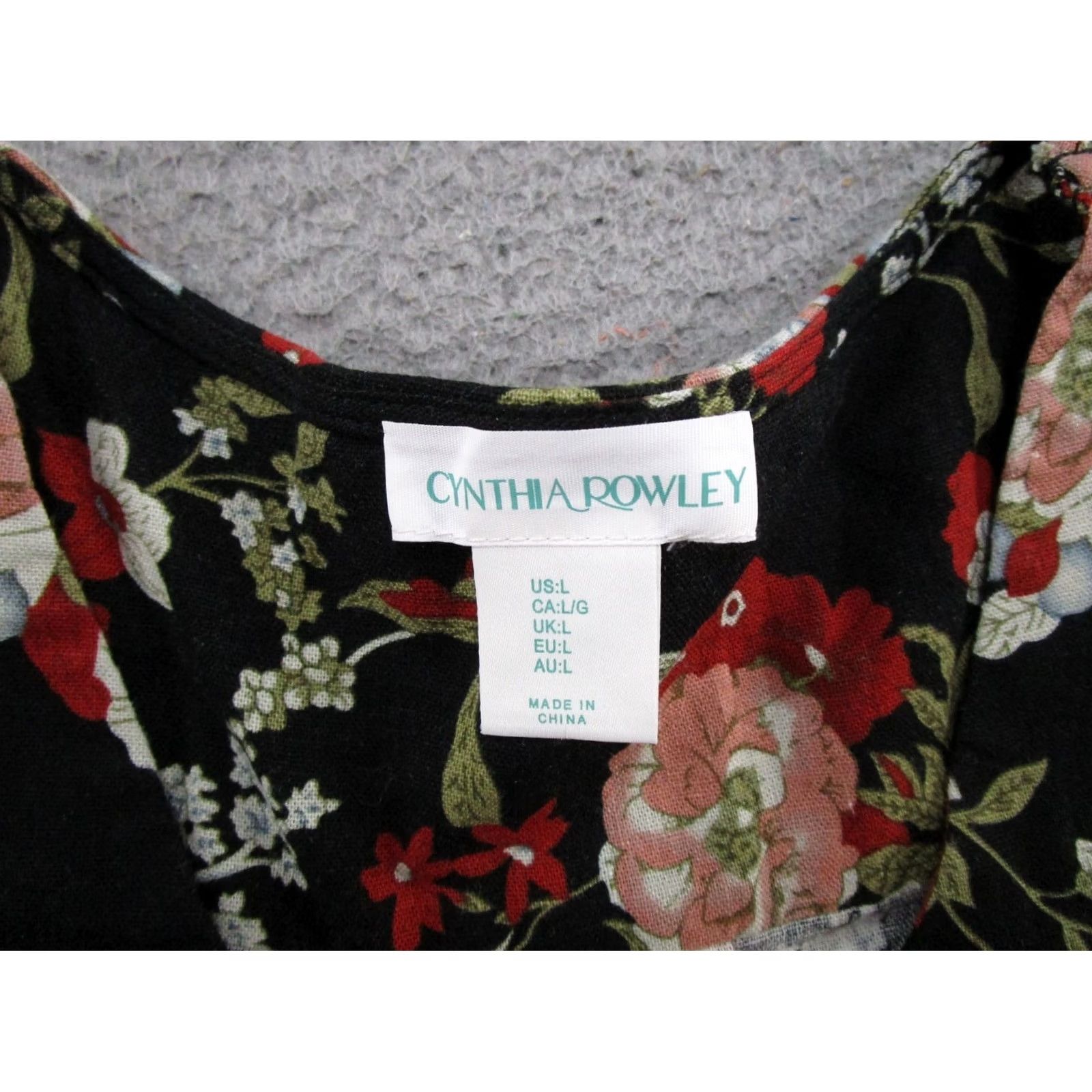 Cynthia Rowley Cynthia Rowley Floral Shirt Dress Midi L Linen Blend Multicolor Women Summer Spring Casual Per Section: Shirt Dress, Womens, Floral, 90s? Size L / US 10 / IT 46 - 2 Thumbnail
