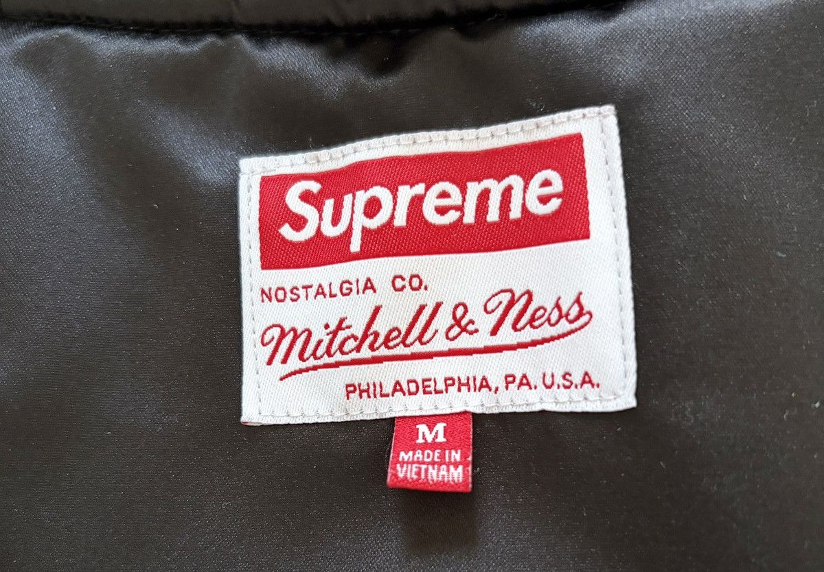 Mitchell & Ness × Supreme Supreme Mitchell & Ness Lined Hooded Satin Varsity Jacket Size US M / EU 48-50 / 2 - 4 Thumbnail